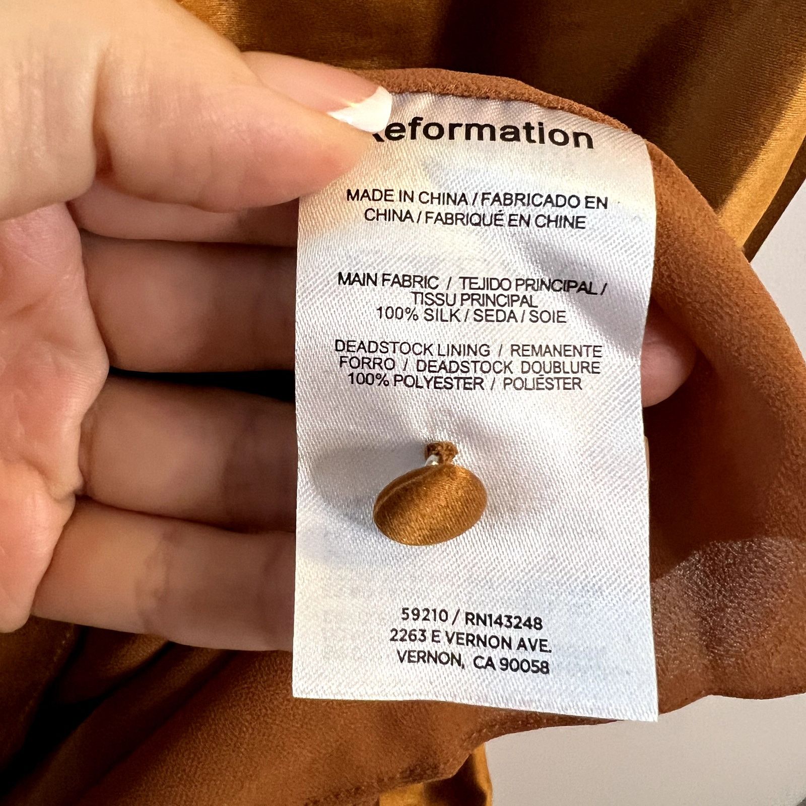 Reformation Reformation Niamh Silk Dress Copper Gold Size 8 100% Size M / US 6-8 / IT 42-44 - 7 Thumbnail