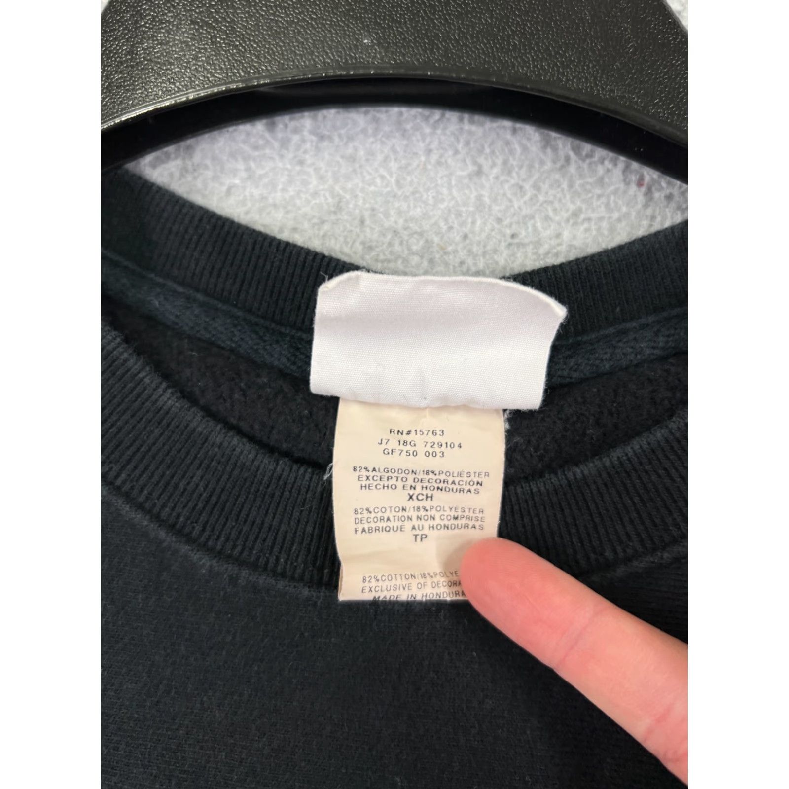 Champion Champion Sweatshirt Adult XS Black Crew Neck Cotton Jersey Logo Pullover All Seasons Winter Fall Spring Regular Men’s Size US XS / EU 42 / 0 - 4 Thumbnail