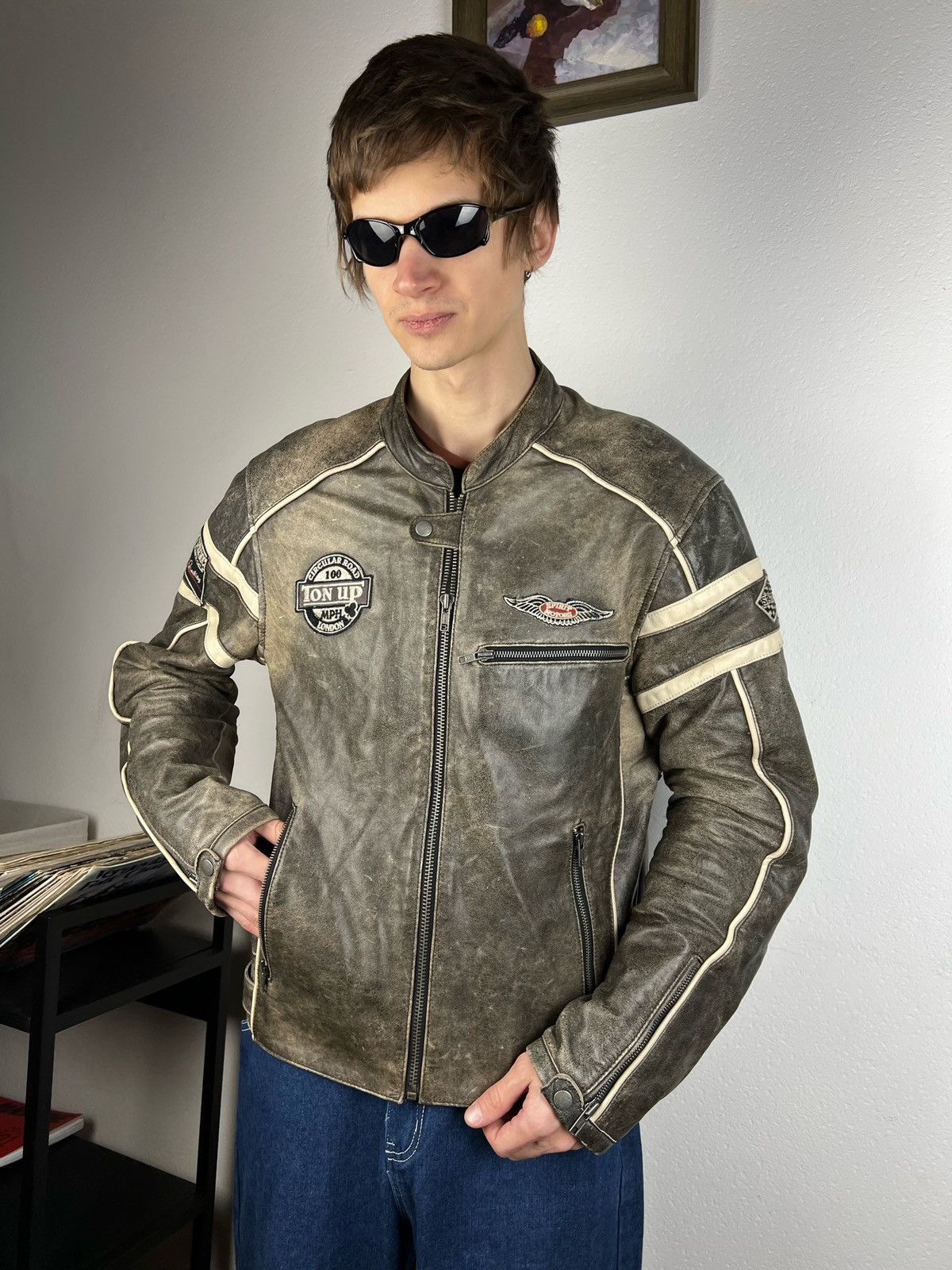 Archival Clothing × Leather Jacket × Vintage Vintage Y2K Oversized 