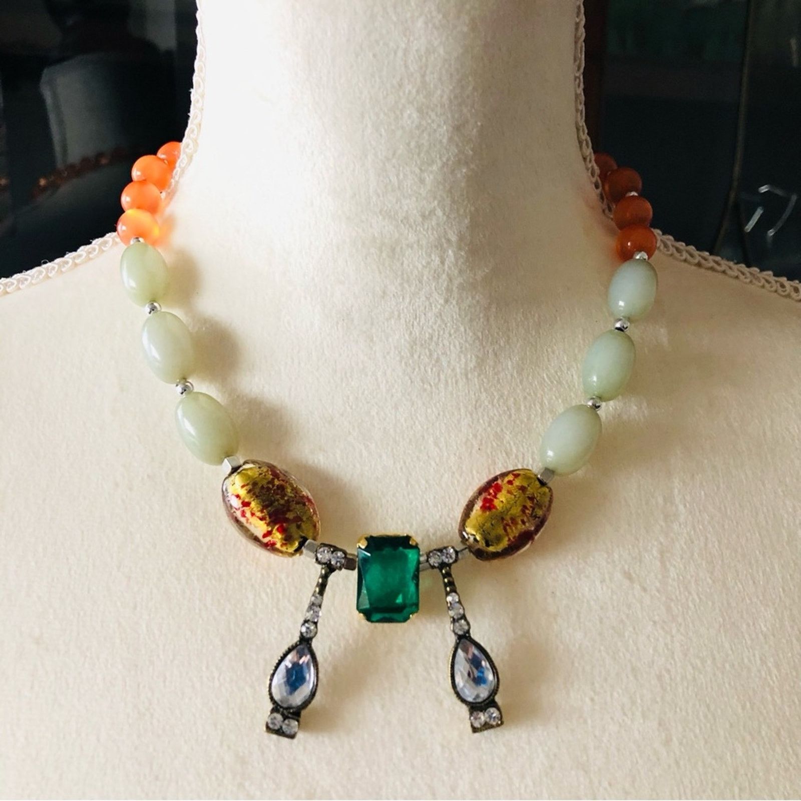 Handmade Handcrafted repurpose recycled salvaged bead necklace Size ONE SIZE - 2 Thumbnail