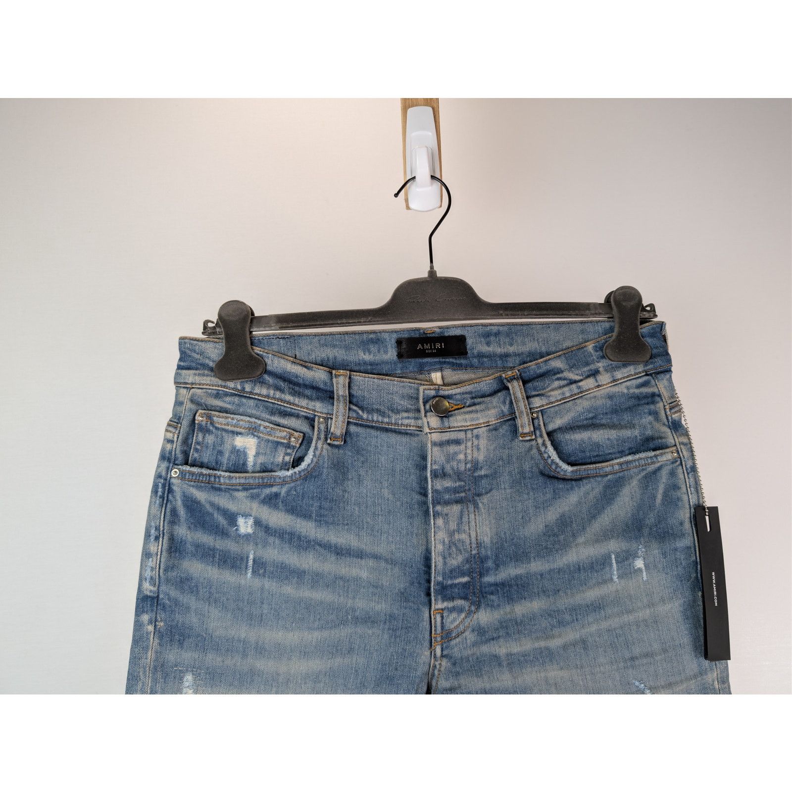 Amiri o1rshd1 Distressed Amiri Logo Jean Denim Jeans Size US 34 / EU 50 - 3 Thumbnail