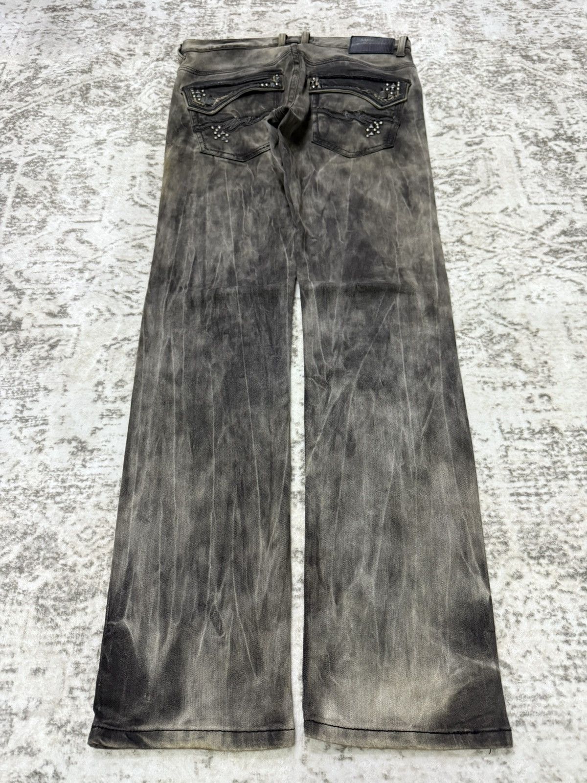 Japanese Brand Japanese Brand Pasta Denim Studded Waxed Coated Jeans Size US 30 / EU 46 - 2 Thumbnail