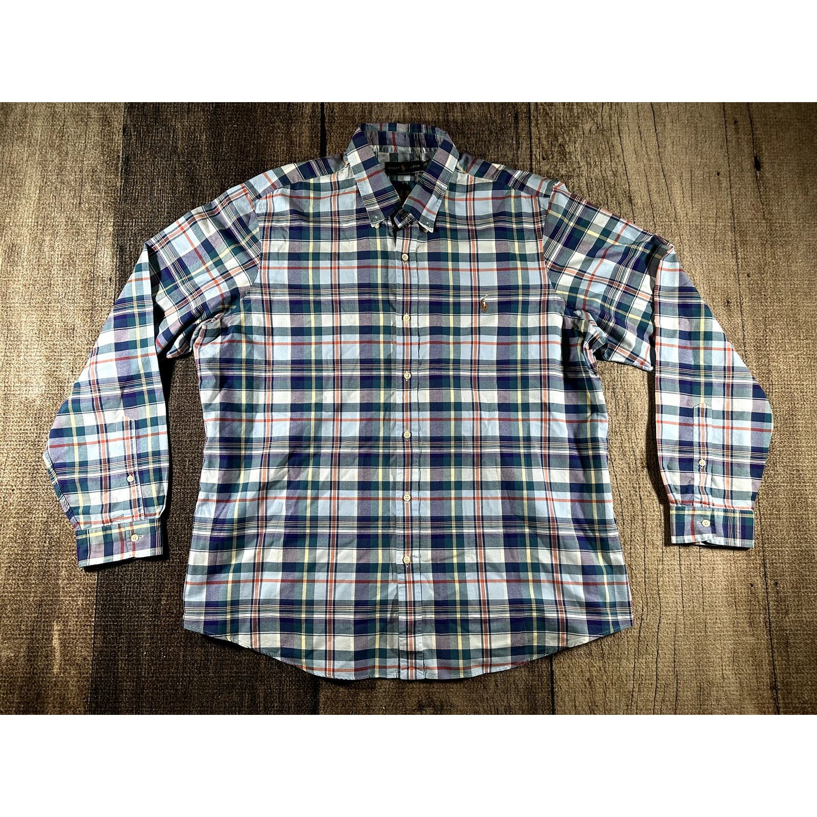 Ralph Lauren Ralph Lauren Classic Fit Shirt Men XXL Blue Green Plaid Polo Size US XXL / EU 58 / 5 - 1 Thumbnail