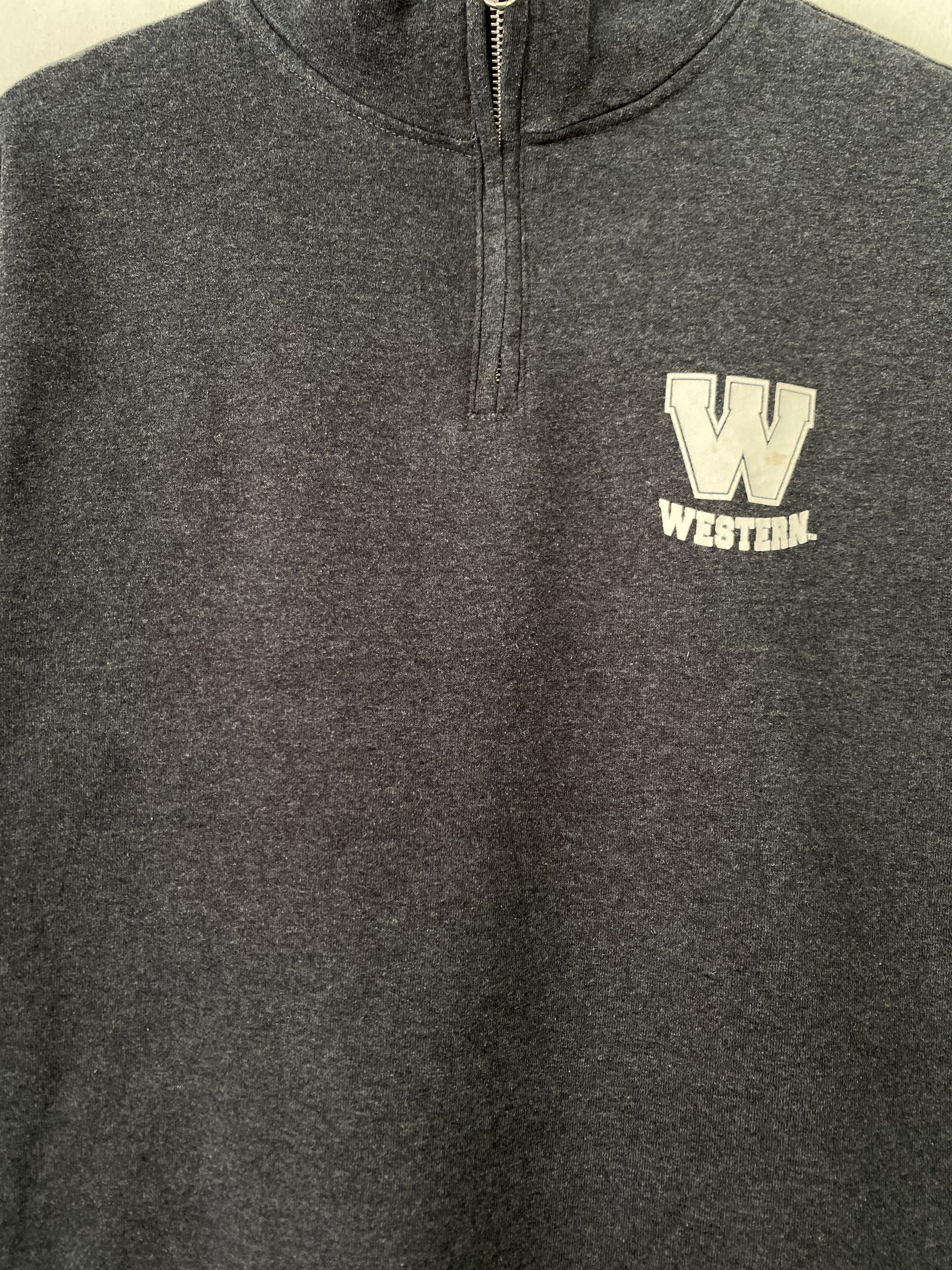 Jerzees Vintage Western Half Zipper Black Grey Sweatshirt Small Size Size US S / EU 44-46 / 1 - 4 Thumbnail