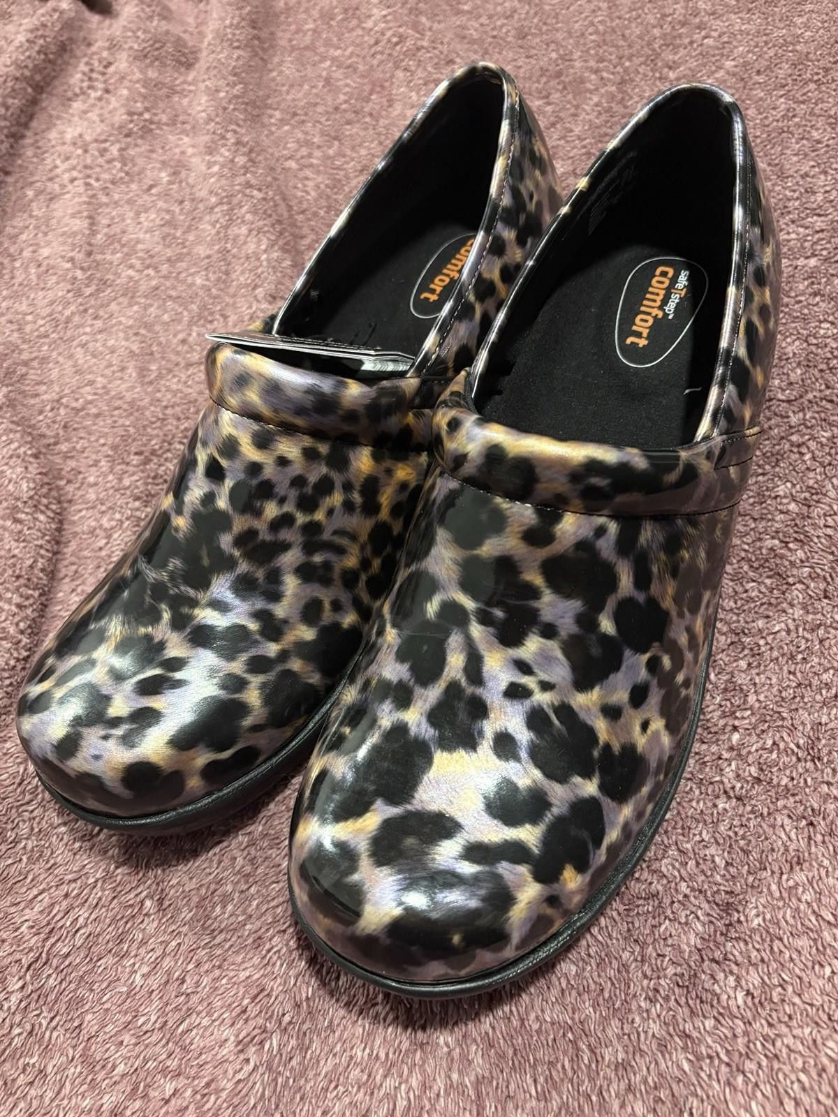 Other SafeTStep Purple Leopard Chef Slip Shoes Clog Size 12 Size US 12 / IT 42 - 2 Thumbnail