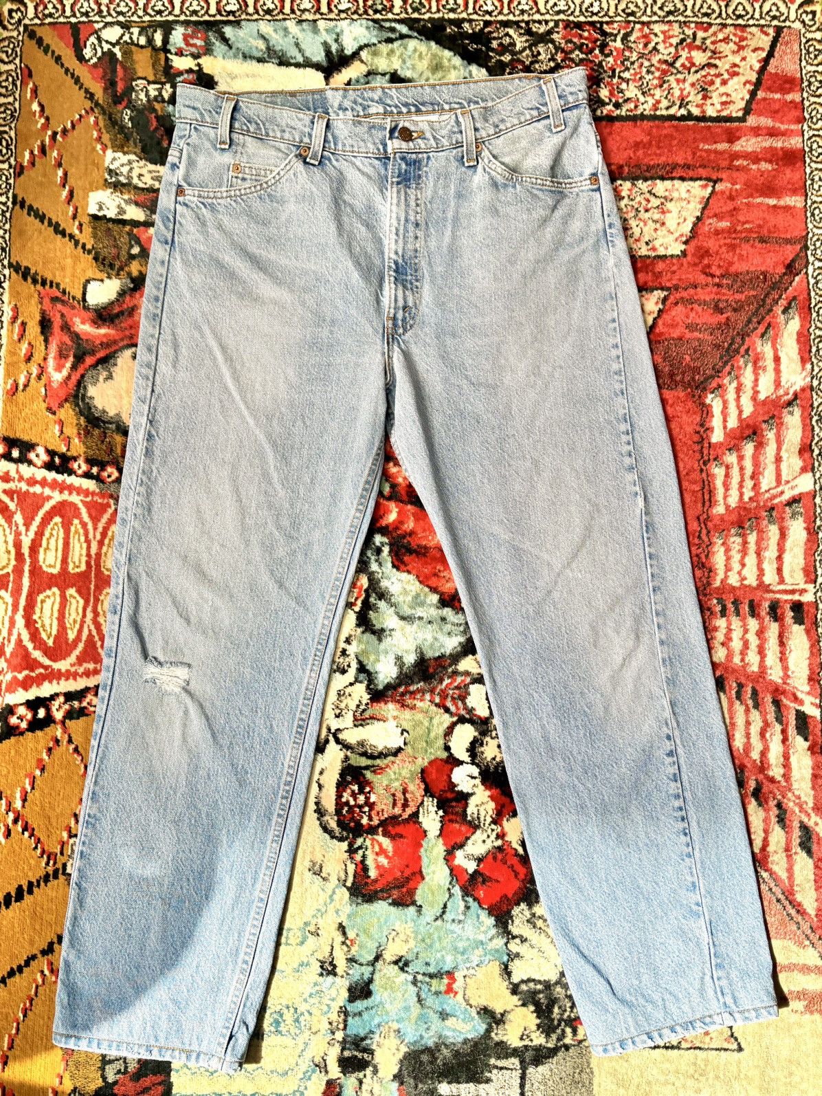 Levi's Levis VTG 505 80s light blue orange tab straight leg jeans Size US 36 / EU 52 - 1 Thumbnail