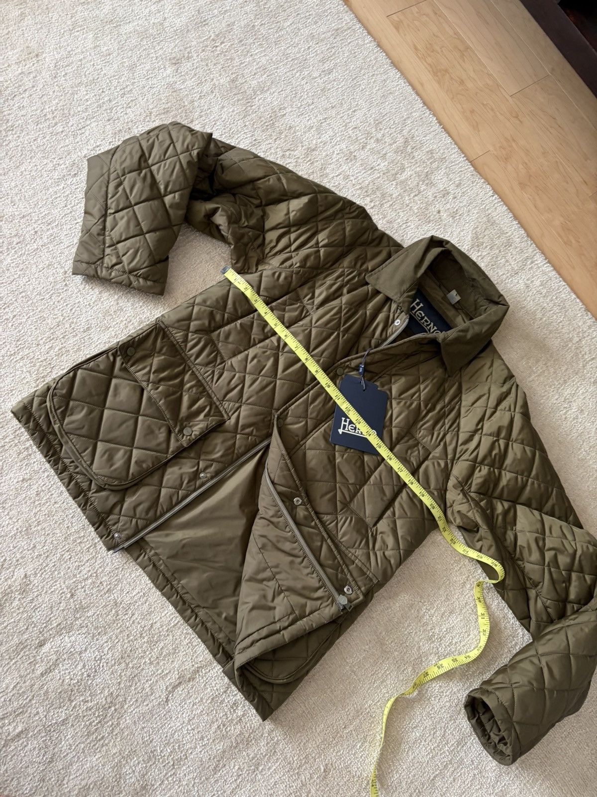 Herno Herno mens barn quilted jacket military green 48 NWT Size US M / EU 48-50 / 2 - 16 Thumbnail
