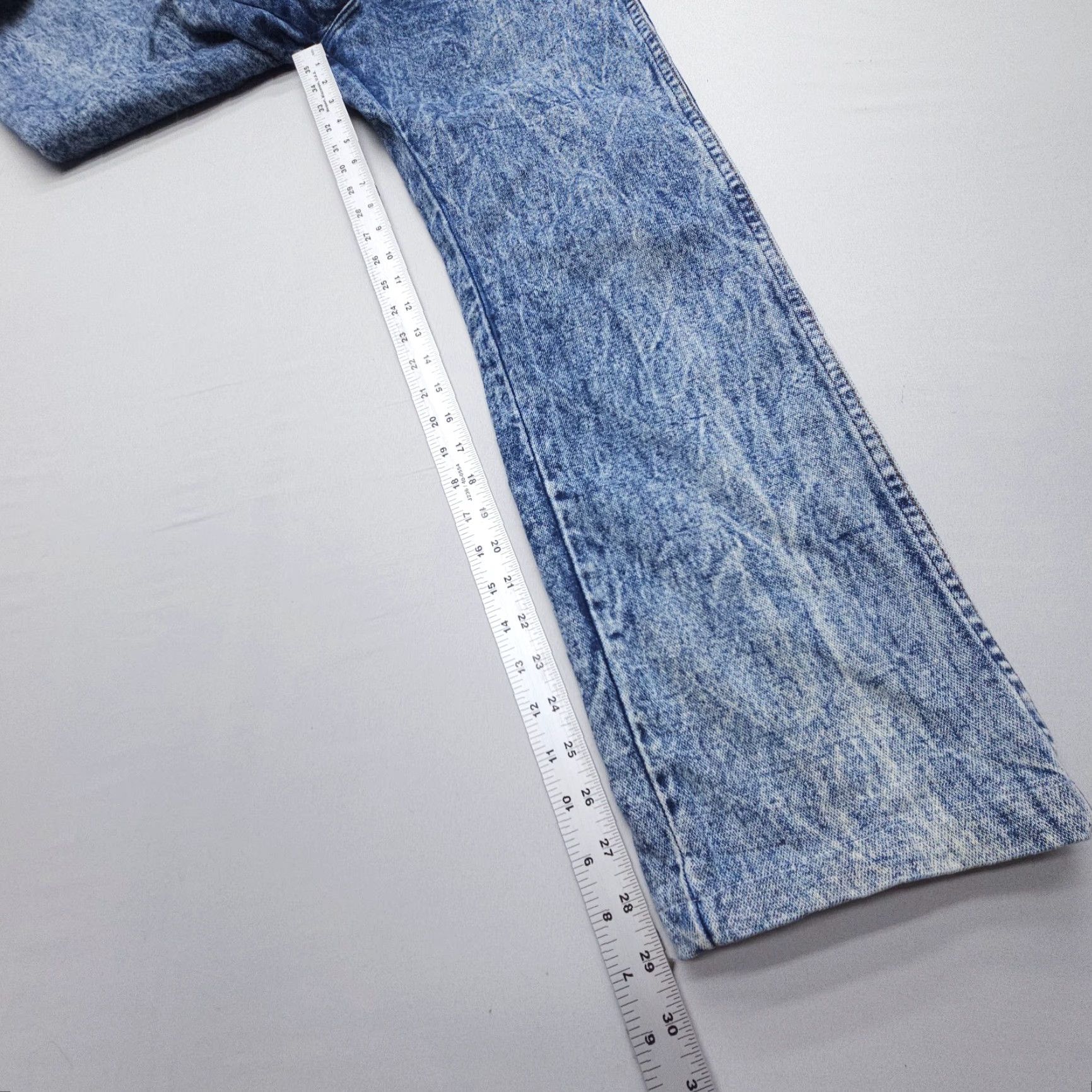 Wrangler VINTAGE Wrangler High Rise Jeans Womens 13 (28x29") Acid Wash Blue Straight 80s 90s Cowgirl Size 34" / US 12 / IT 48 - 7 Thumbnail