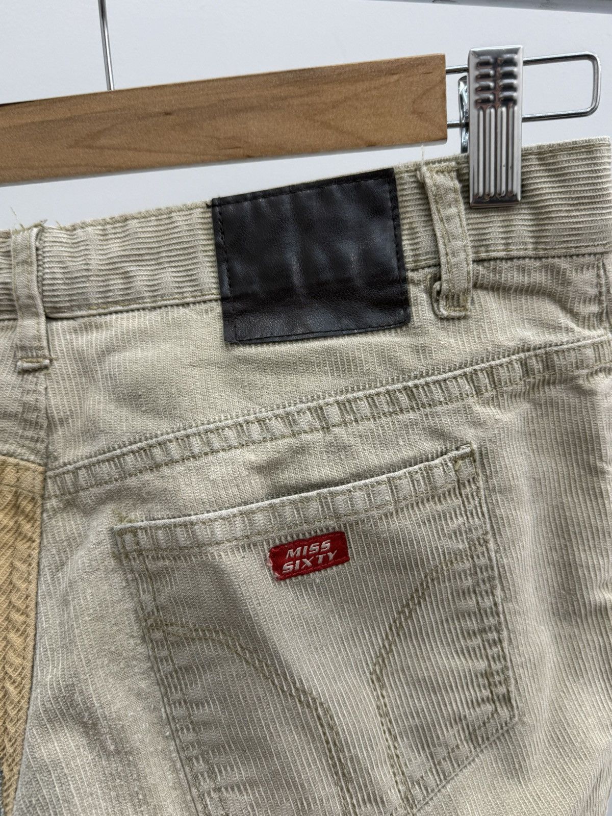 Miss Sixty Miss Sixty Flare Patchwork Corduroy Jeans Pants Size 27" / US 4 / IT 40 - 3 Thumbnail