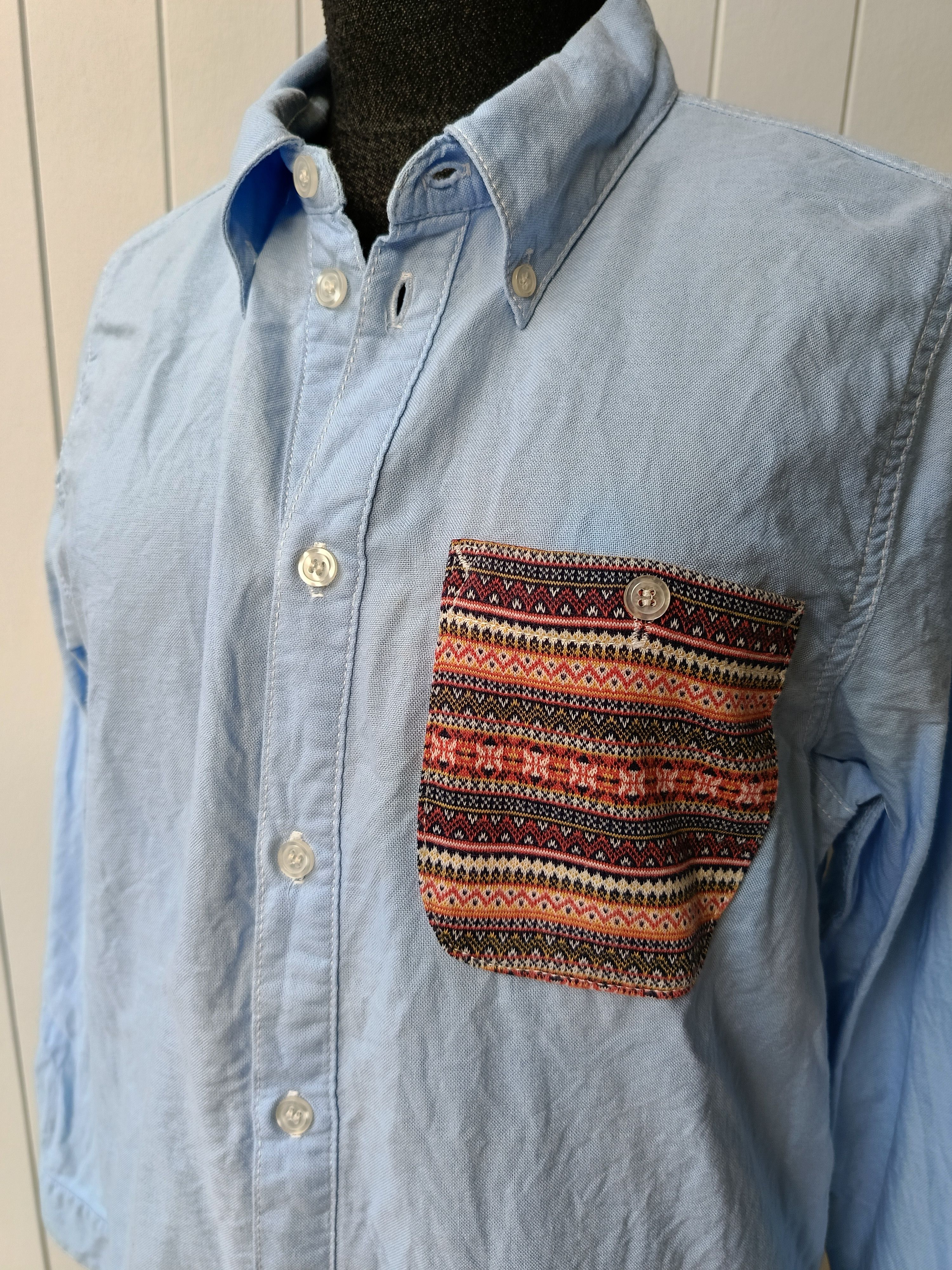 Japanese Brand 7days Sevendays Sunday blue button down native pocket shirt Size US S / EU 44-46 / 1 - 13 Thumbnail