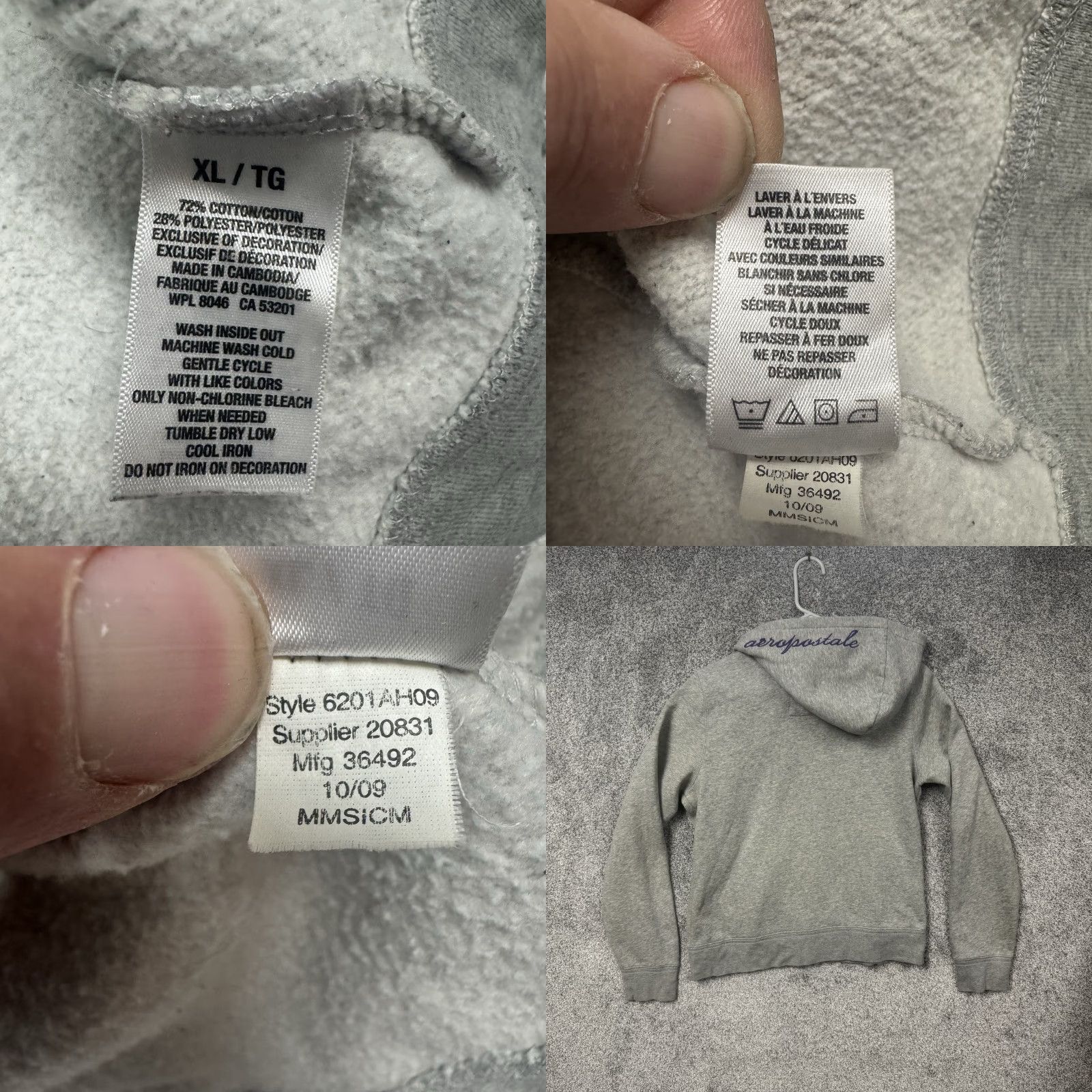 Vintage VINTAGE Aeropostale Hoodie XL Full Zip Sequins Embroidered Retro Y2K Mall Glam Mcbling Size XL / US 12-14 / IT 48-50 - 8 Thumbnail