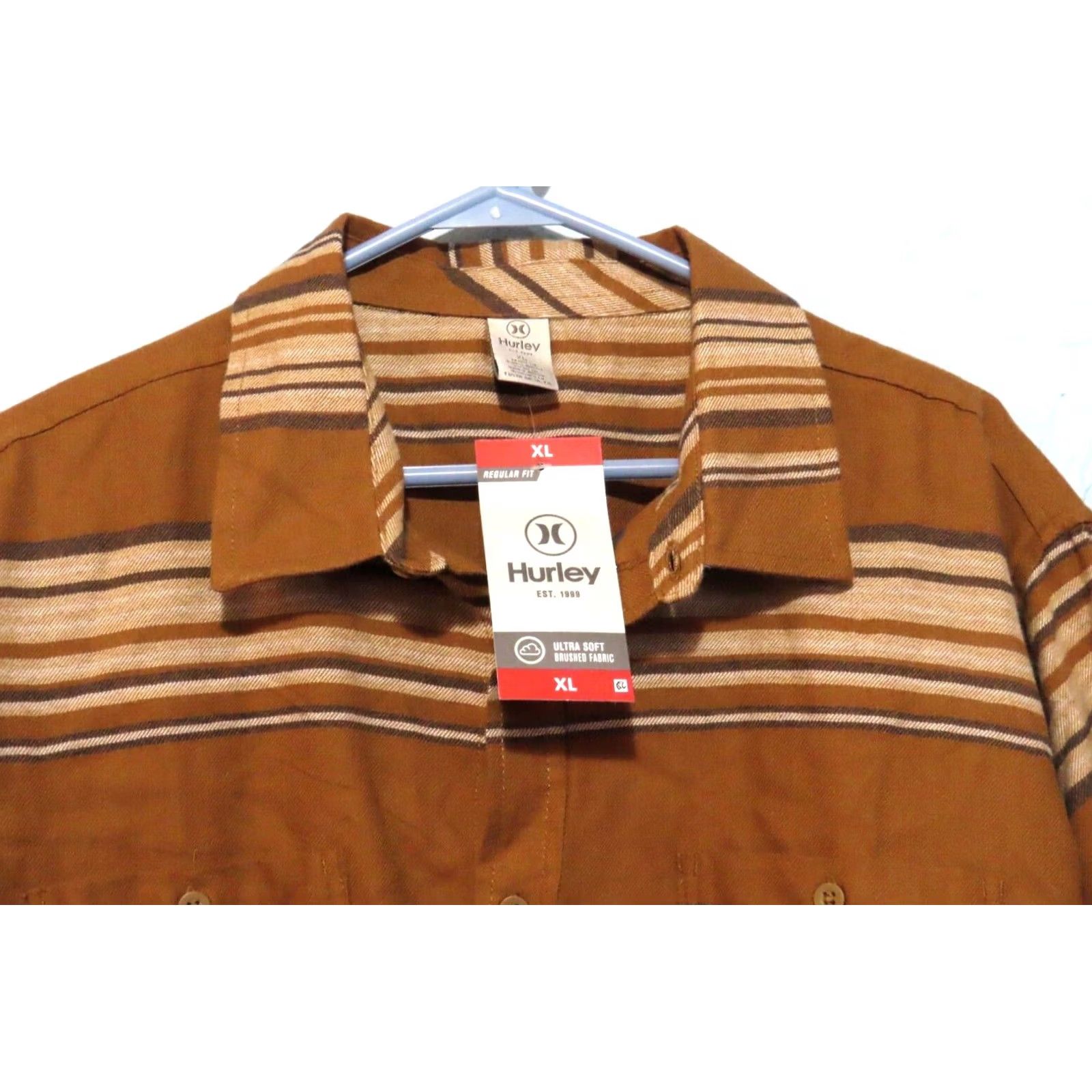 Hurley Hurley Mens XL Regular Fit Bronze Long Sleeve Shirt Ultra Soft Brushed Fabric NWT Size US XL / EU 56 / 4 - 2 Thumbnail