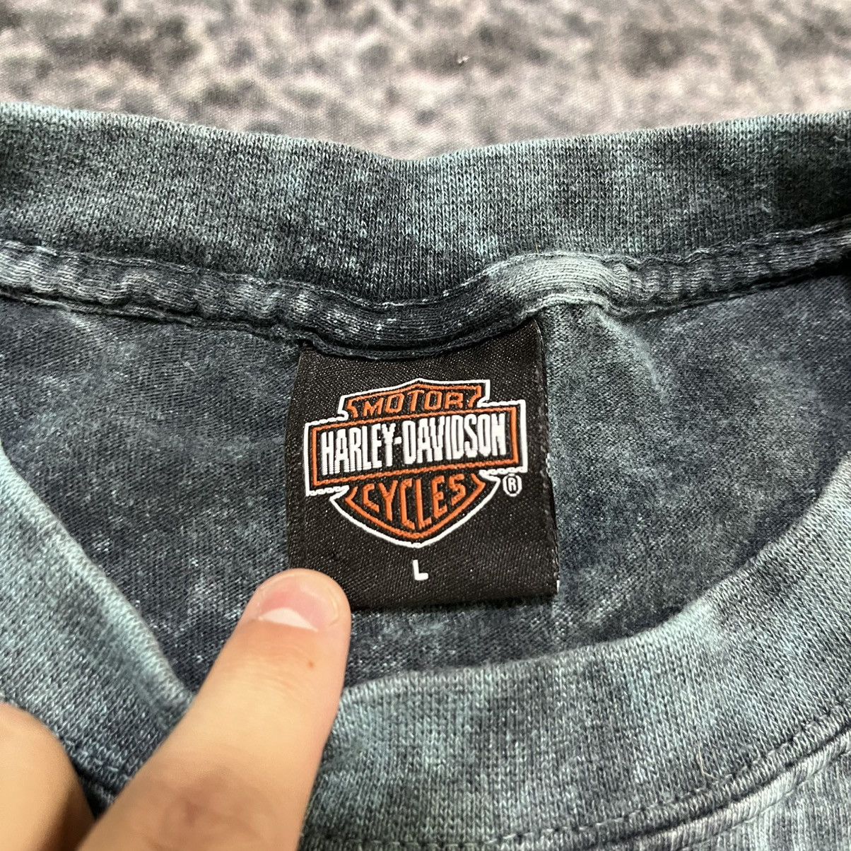 Harley Davidson Vintage Harley Davidson Biker Eagle Grunge Longsleeve Shirt Size US L / EU 52-54 / 3 - 8 Thumbnail