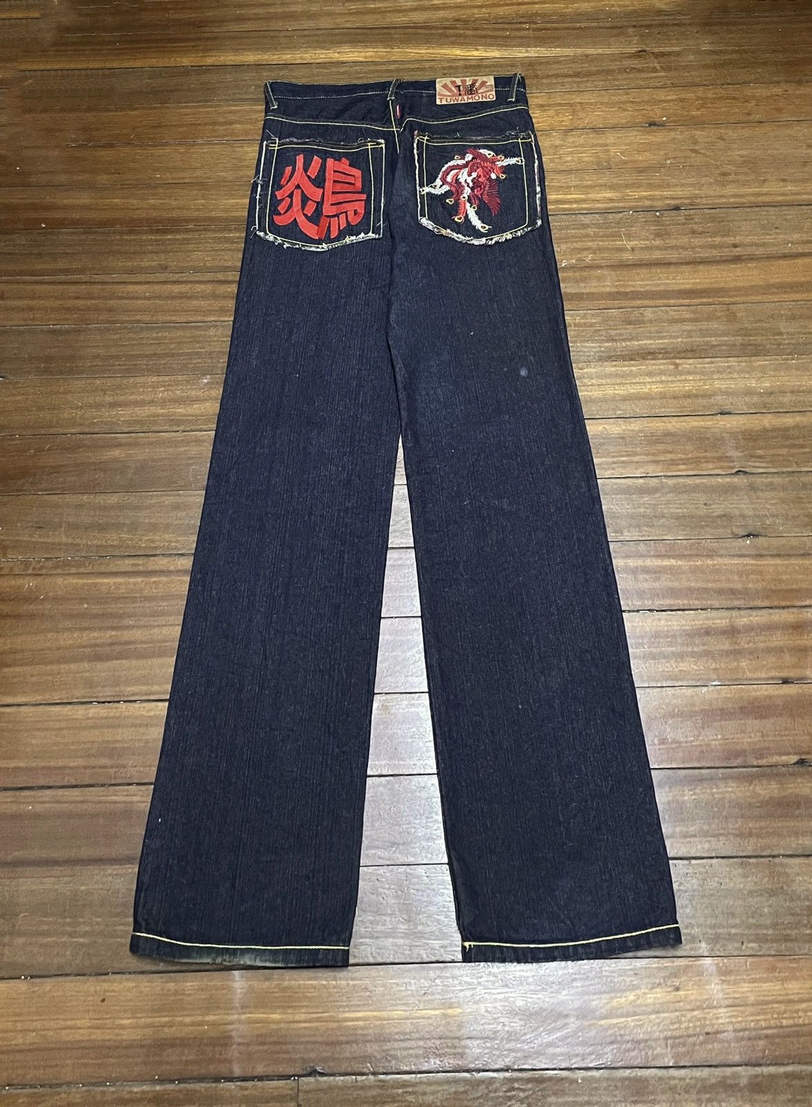 Japanese Brand × Vintage Rare Vintage Japanese Brand Tuwamono Sukajan Jeans 1990s Size US 35 - 1 Thumbnail