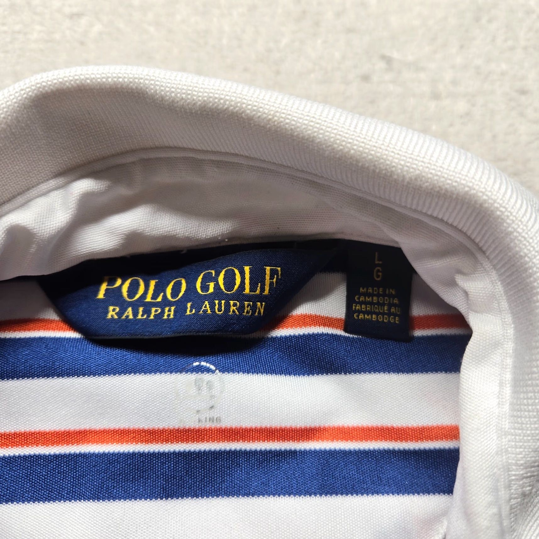 Ralph Lauren Ralph Lauren Polo Golf Shirt Adult Men's L Multicolor White Blue Red Striped Short Sleeve Collared Polo Shirt Golf Mens Size US L / EU 52-54 / 3 - 3 Thumbnail