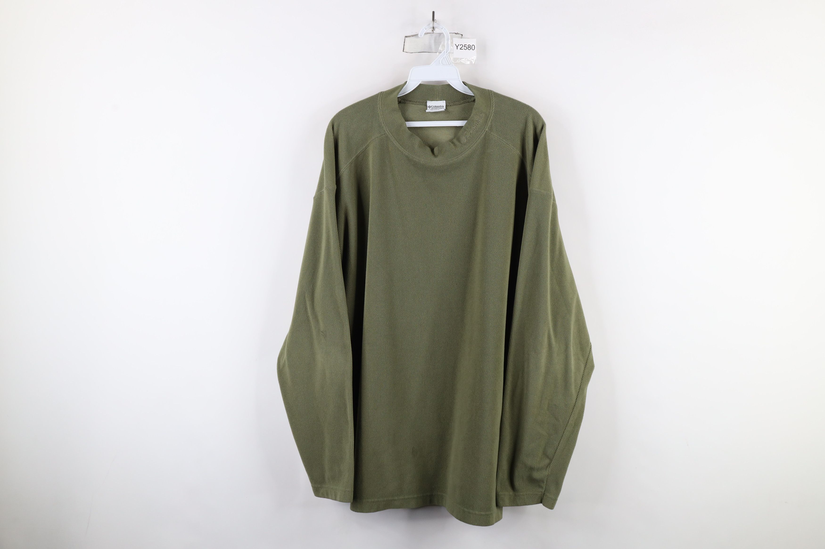 Columbia Vintage 90s Columbia Ribbed Fleece Mock Neck Sweater Green Size US XXL / EU 58 / 5 - 1 Thumbnail