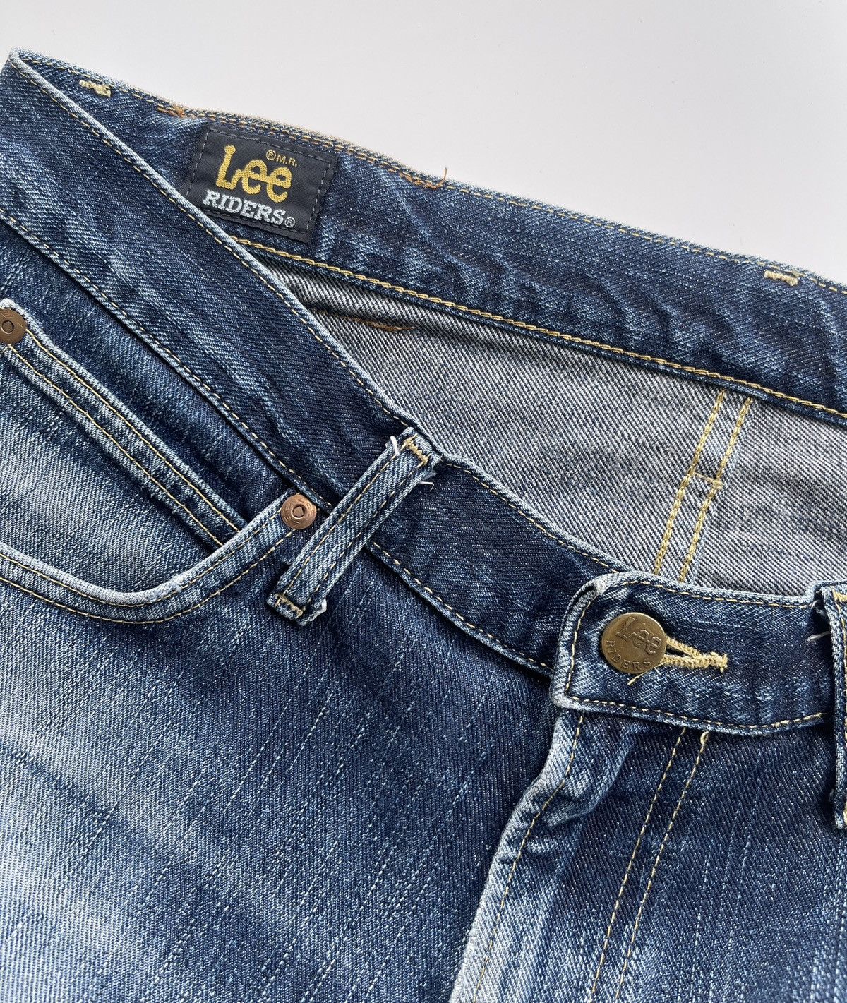 Lee Vintage Lee Riders Distressed Denim Size US 33 - 8 Thumbnail