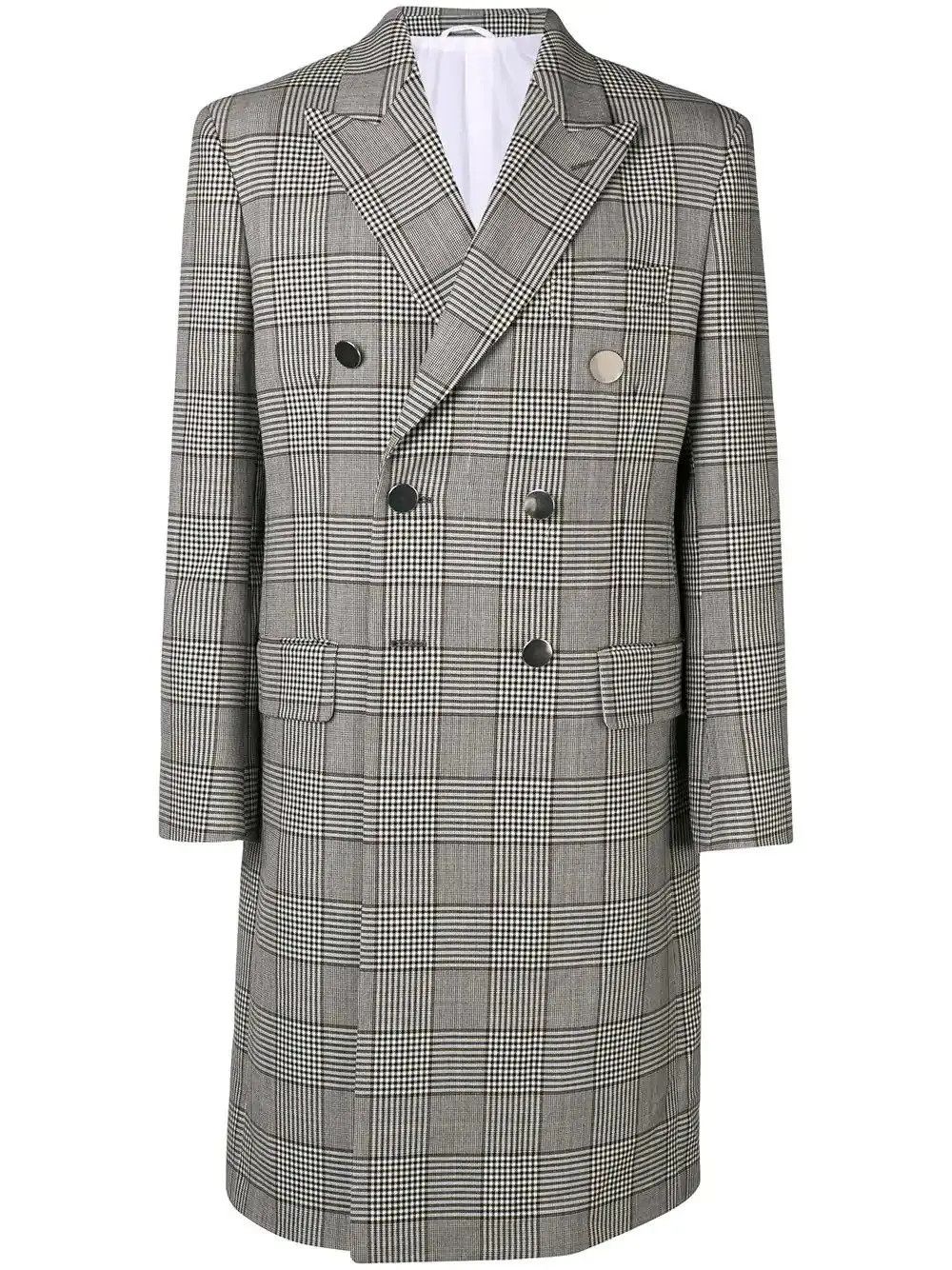 Calvin Klein 205W39NYC EU48 Iconic Raf Houndstooth Check Stripe Long Wool Coat FW18 Size US M / EU 48-50 / 2 - 18 Thumbnail
