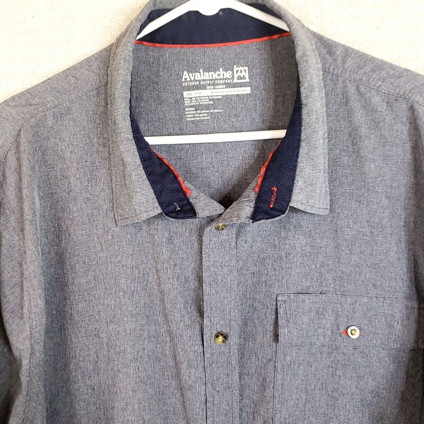 Avalanche Avalanche Men's Button-Up Shirt Short Sleeve Gray 2XL Quick Dry Polyester Spandex Modern Casual Workwear Shirt Ladies? Size US XXL / EU 58 / 5 - 3 Thumbnail