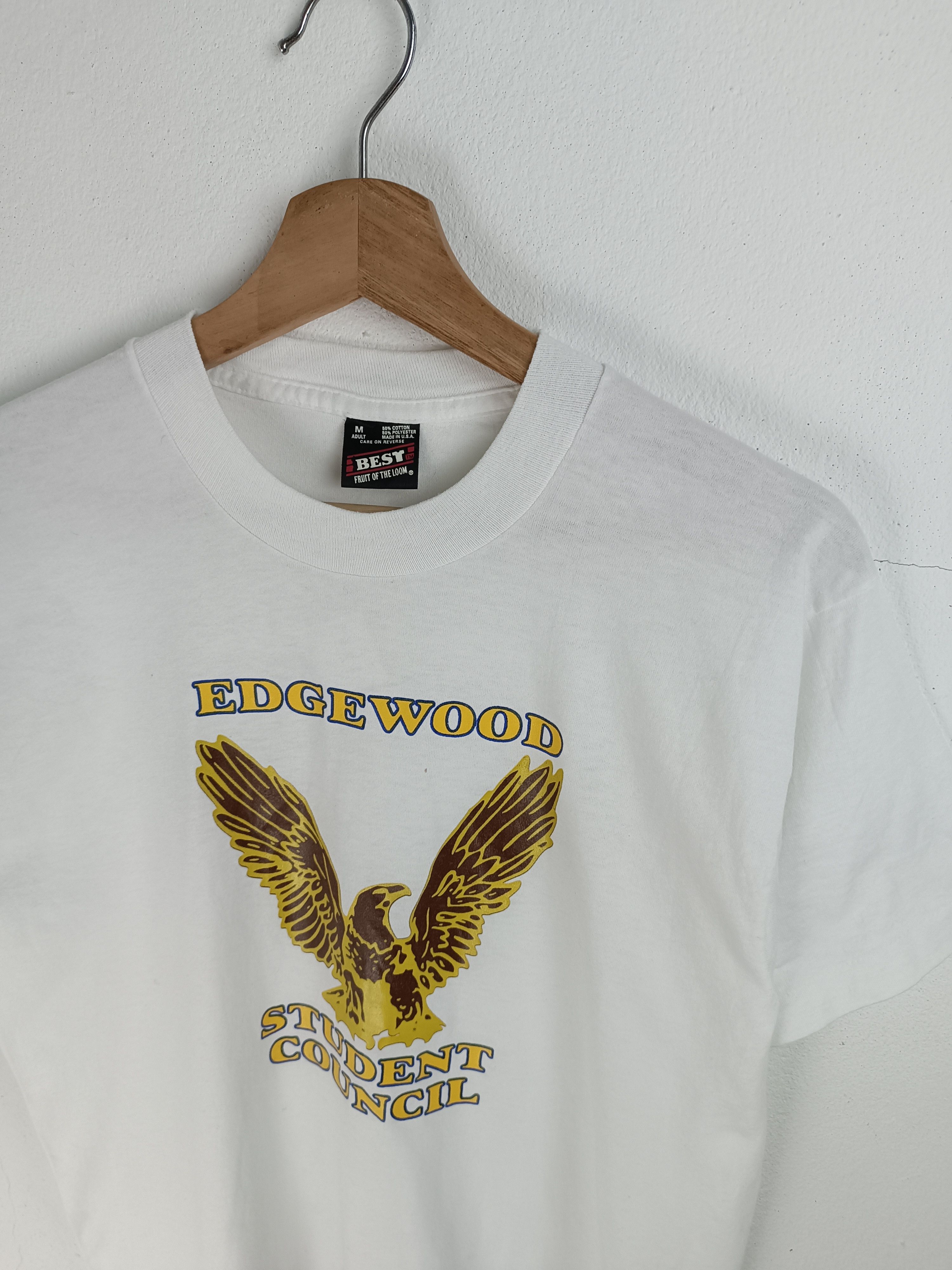 Fruit Of The Loom VINTAGE EARLY 90'S EDGEWOOD STUDENT COUNCIL TEE Size US M / EU 48-50 / 2 - 10 Thumbnail