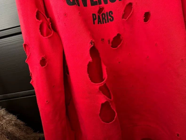 Givenchy Givenchy Ripped Hoodie Size US XL / EU 56 / 4 - 2 Thumbnail