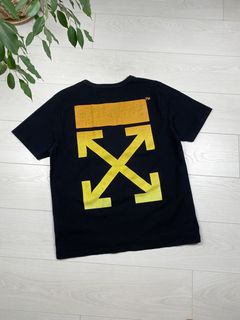 Men's luxury t-shirt - Off-white yellow t-shirt with black arrows logo