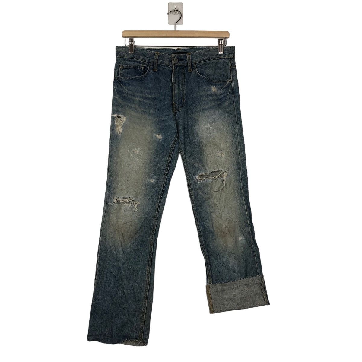Japanese Brand 🔥90s Vintage Rare Distressed Denim Jeans Japan Issey Miyake Size US 31 - 10 Thumbnail