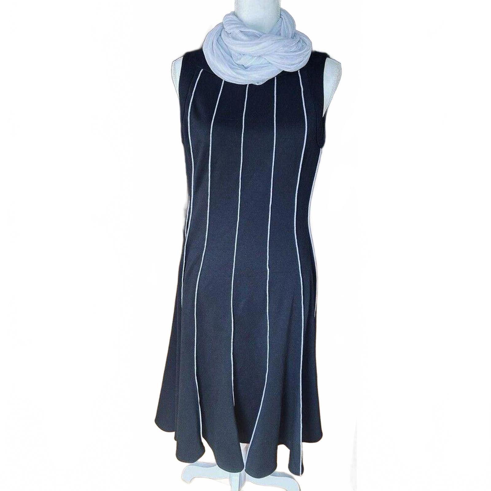 Other The STUDIO I LBD Black Dress w/pin stripes Whimsy Goth Rayon Size M / US 6-8 / IT 42-44 - 2 Thumbnail