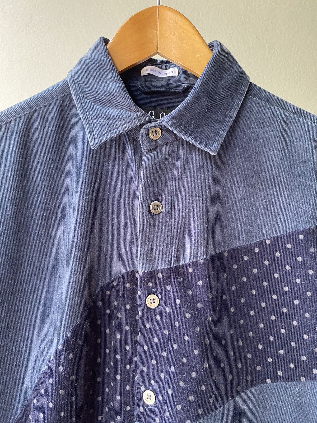 Designer × Japanese Brand G G D Navy Shirt with Polka Dot Panel Detail Size US M / EU 48-50 / 2 - 7 Thumbnail