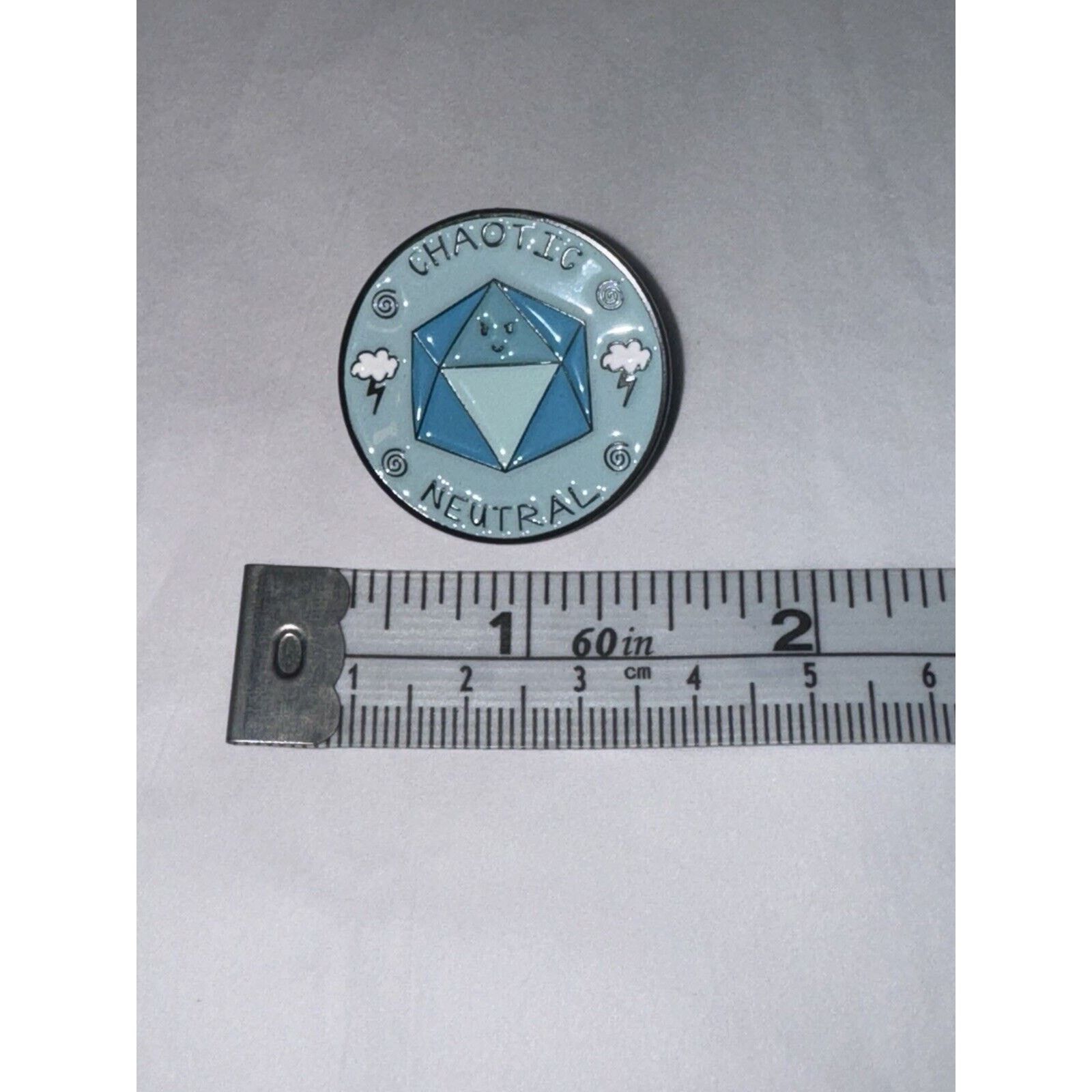 Other Chaotic Neutral RPG Blue Round Pin Brooch Size ONE SIZE - 1 Thumbnail