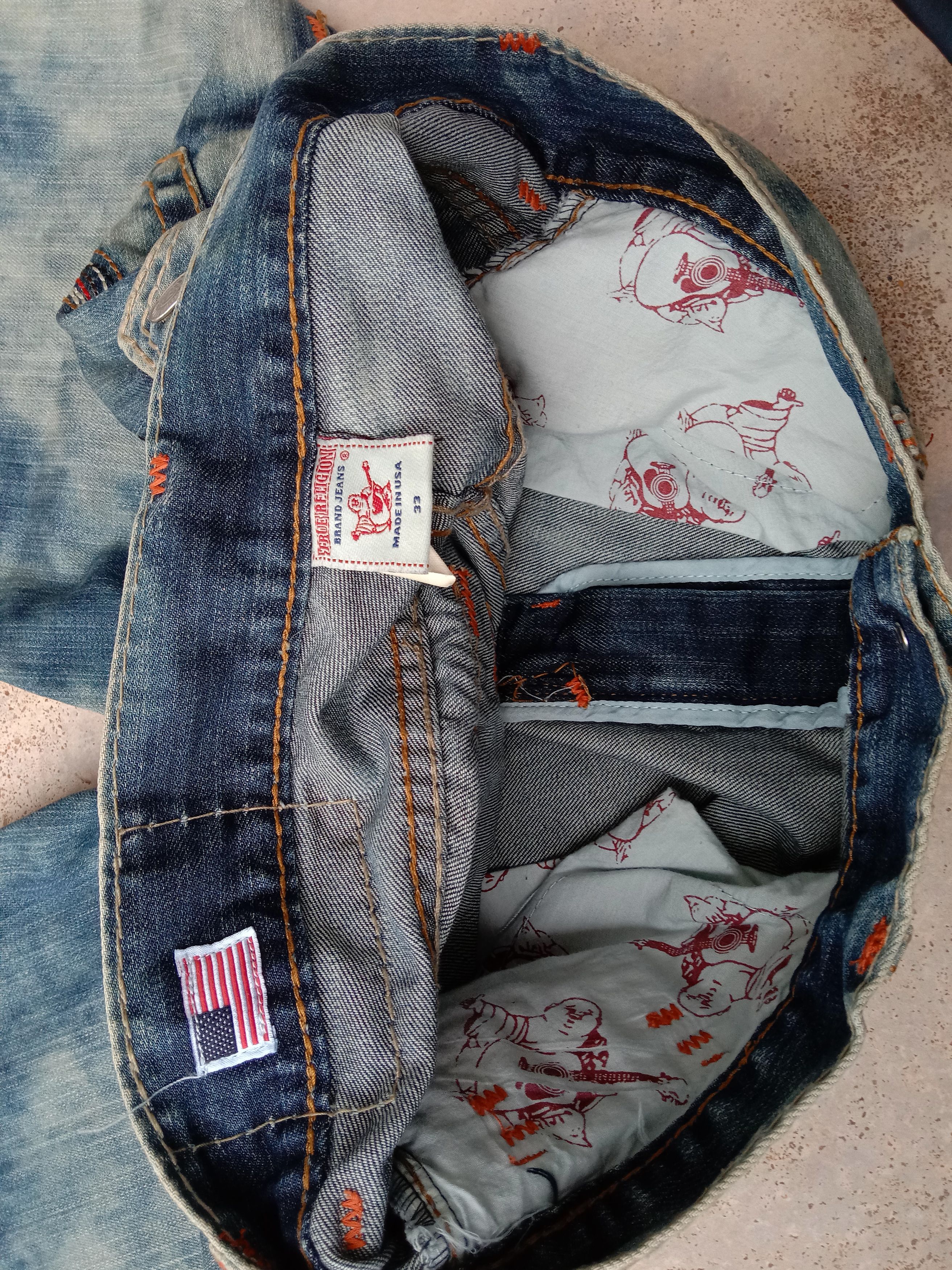 True Religion × Vintage Vintage True Religion Acid Wash Billy Giant Big T Short Pant Size US 33 - 5 Thumbnail