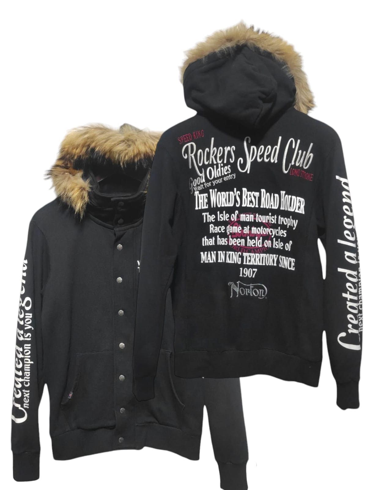 Affliction Norton Embroidery Zip Fur Hoodie ifsixwasnine lgb style Size US M / EU 48-50 / 2 - 2 Thumbnail