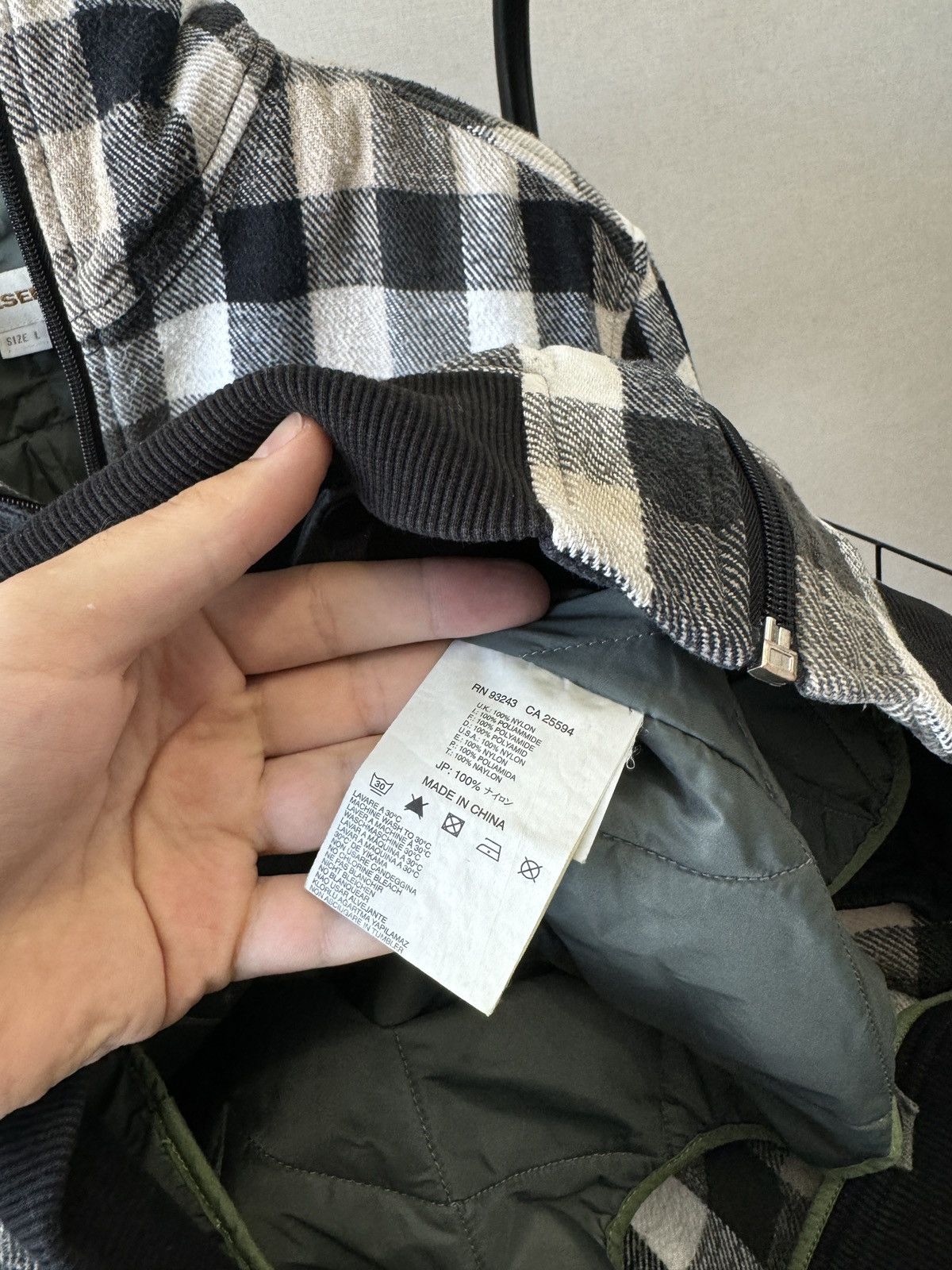 Diesel Diesel vintage y2k checkered flannel lined full zip jacket Size US L / EU 52-54 / 3 - 14 Thumbnail