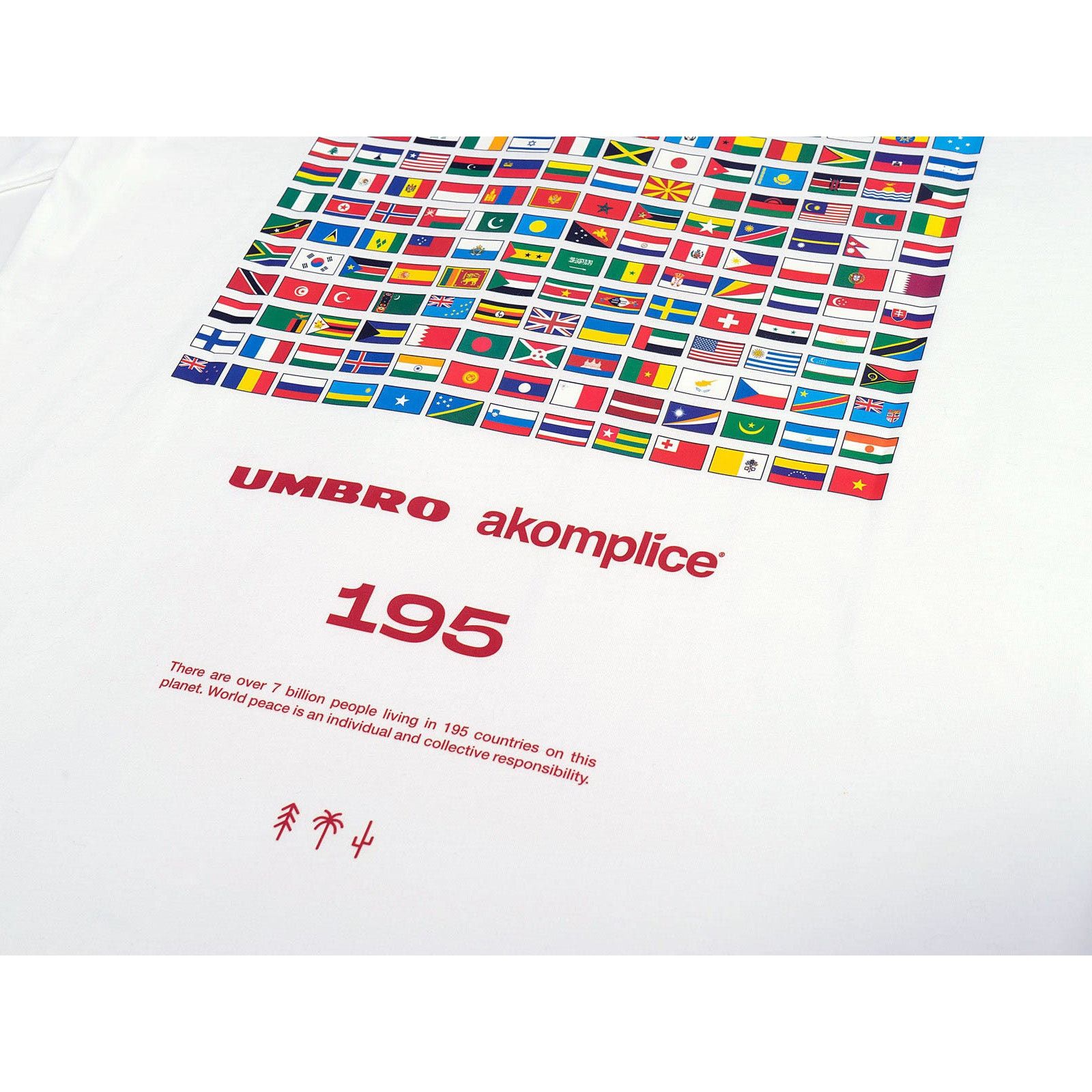 Akomplice New - Medium - White - AK + Umbro - World Peace SS Tee Size US M / EU 48-50 / 2 - 8 Thumbnail