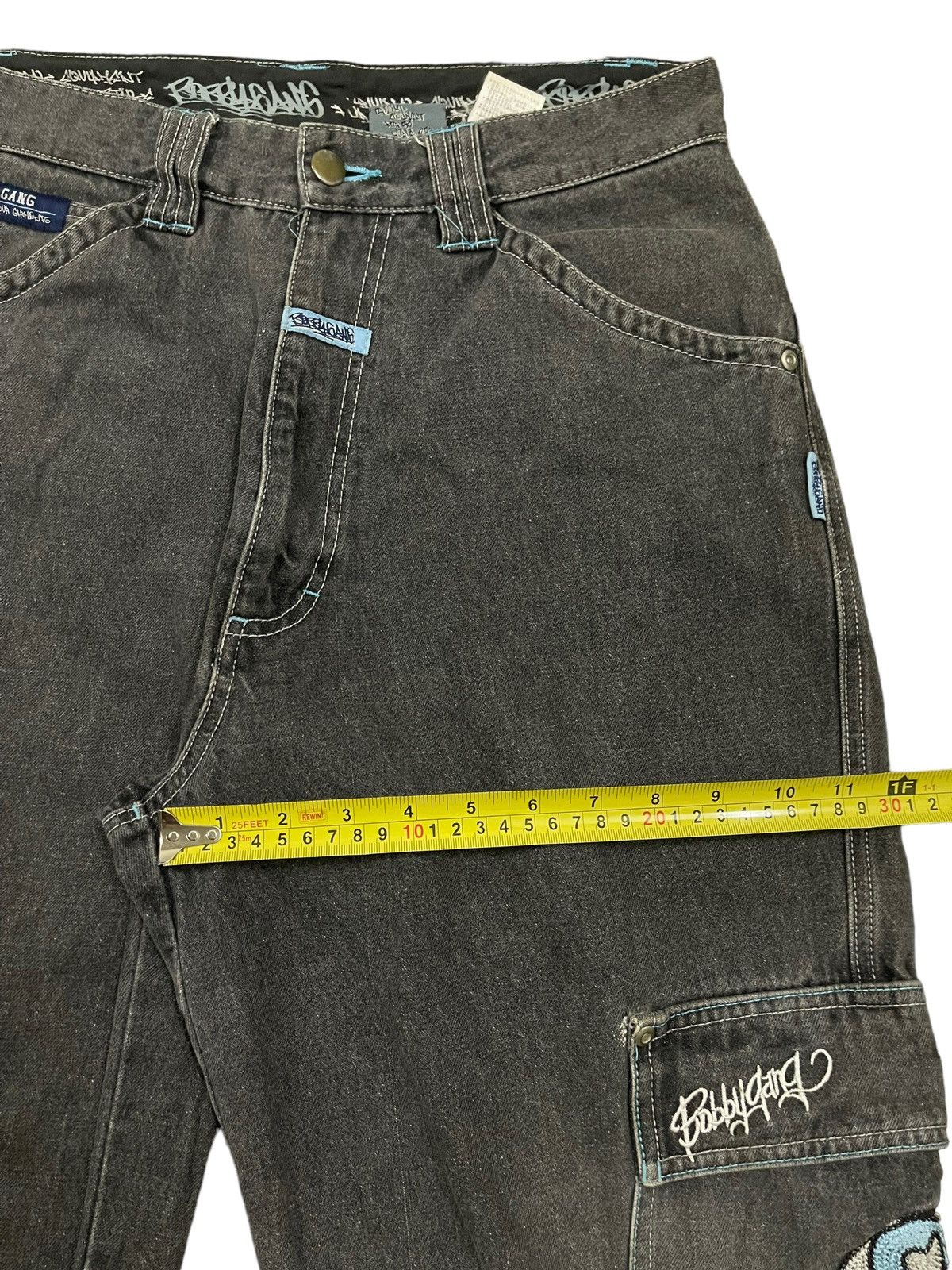 JNCO Vintage 90s Bobby Gang Hip Hop Graffiti Short Jeans Size US 30 / EU 46 - 16 Thumbnail