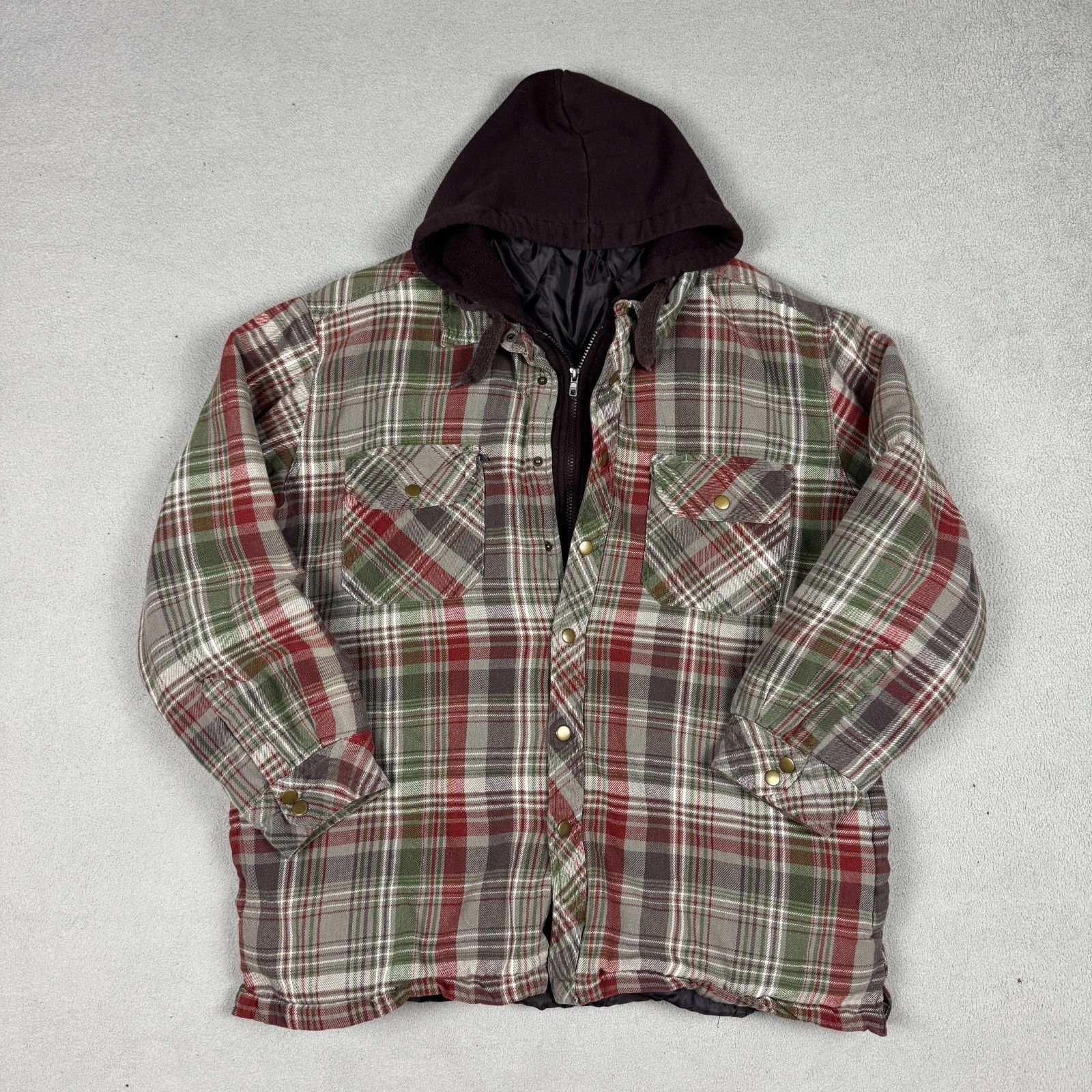 Vintage VTG Grunge Flannel Hooded Jacket XL Plaid Quilt Lined 90s Size US XL / EU 56 / 4 - 5 Thumbnail