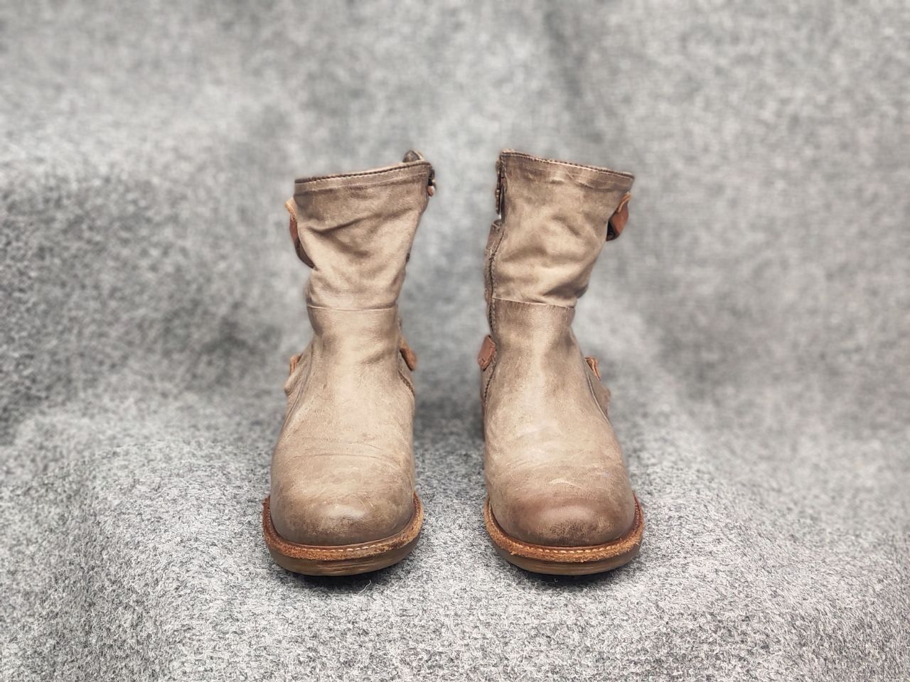 A.S.98 A.S.98 Design mummy Leather faded Ankle Zip Strap Boots Size US 9 / IT 39 - 7 Thumbnail