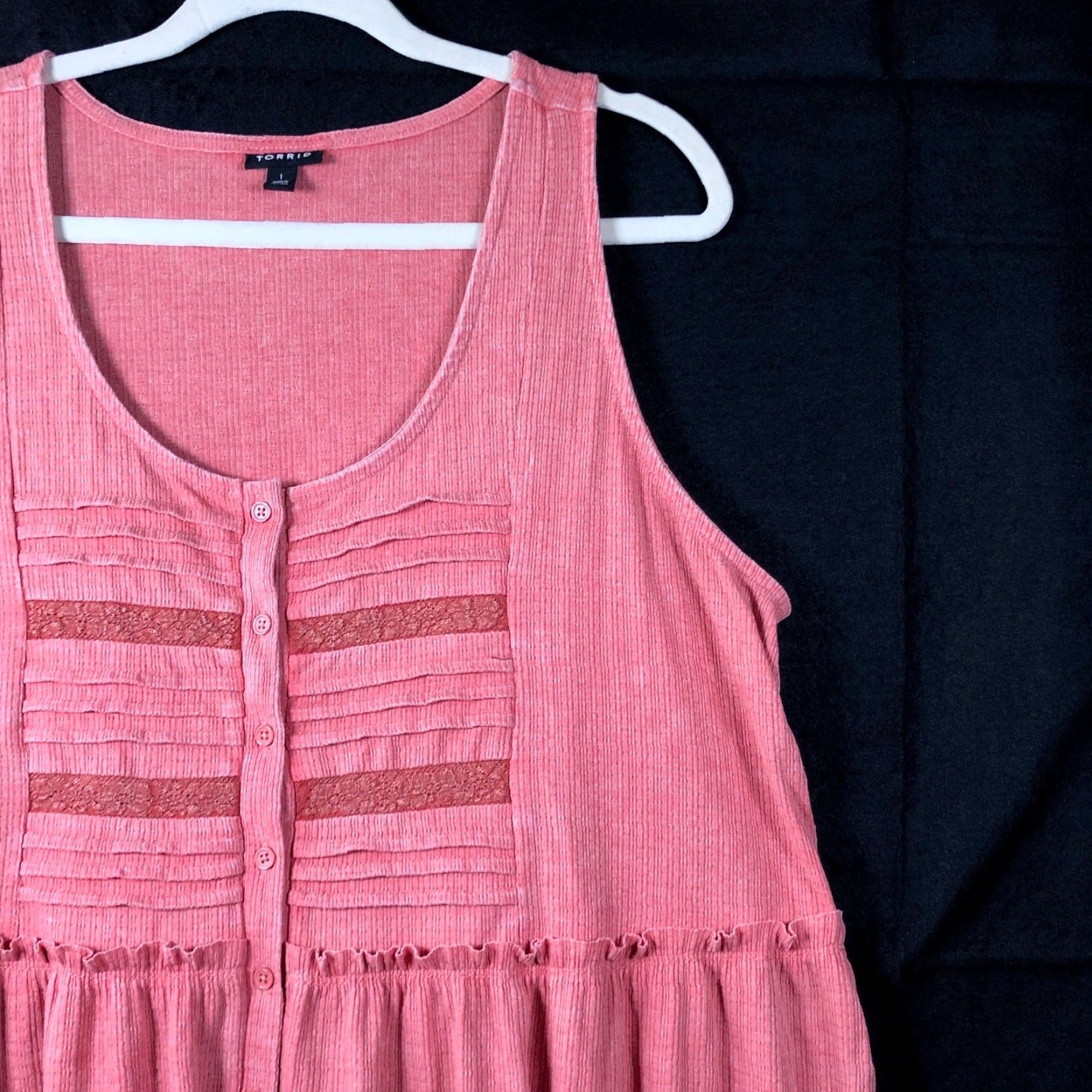 Torrid Torrid Blouse Women Pink Scoop Neck Button Down Sleeveless Stretch 1 Plus Size Casual Workwear 90s? Size XS / US 0-2 / IT 36-38 - 5 Thumbnail