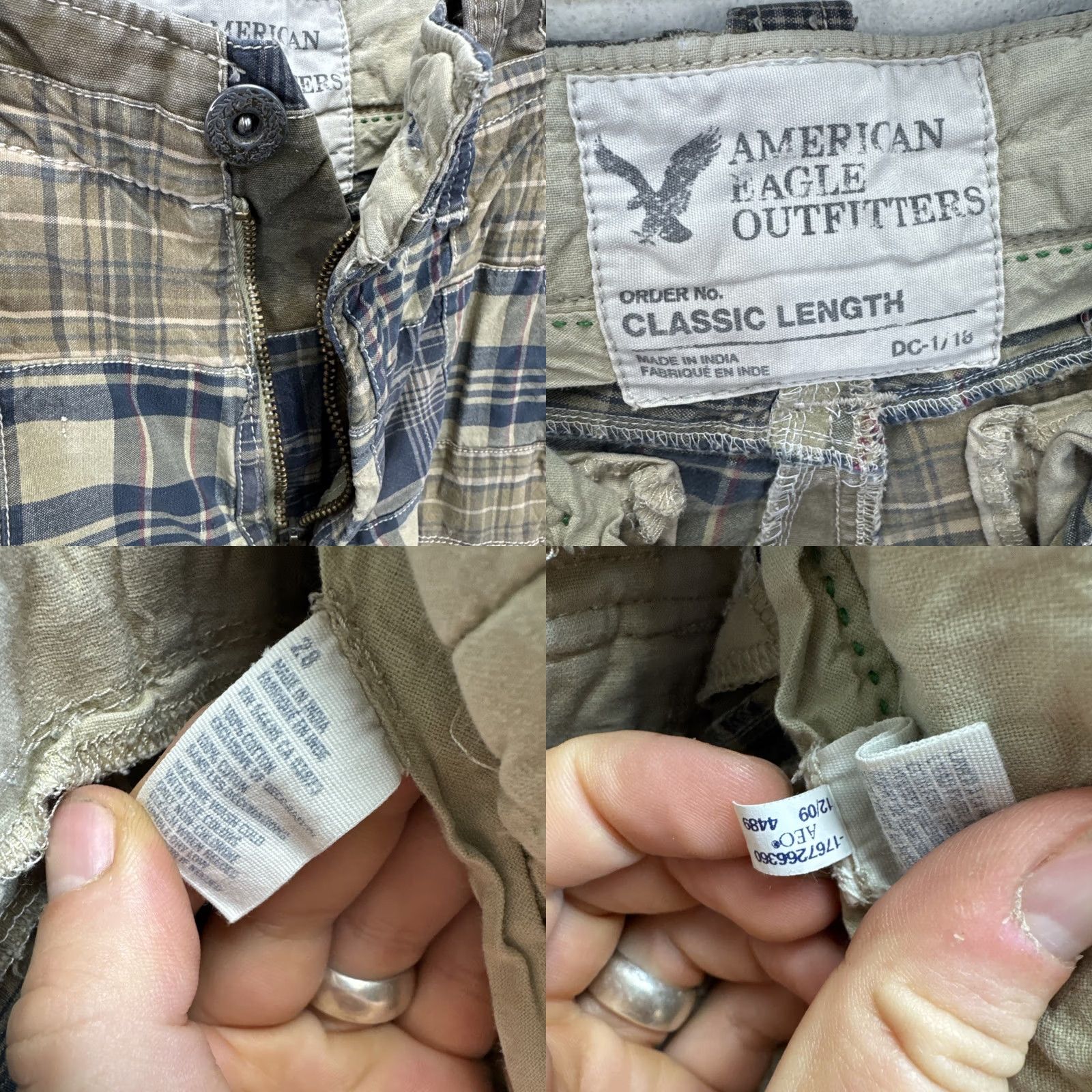American Eagle Outfitters VINTAGE American Eagle Short Mens 30 Cargo Plaid Patches Longer Length Size US 30 / EU 46 - 10 Thumbnail