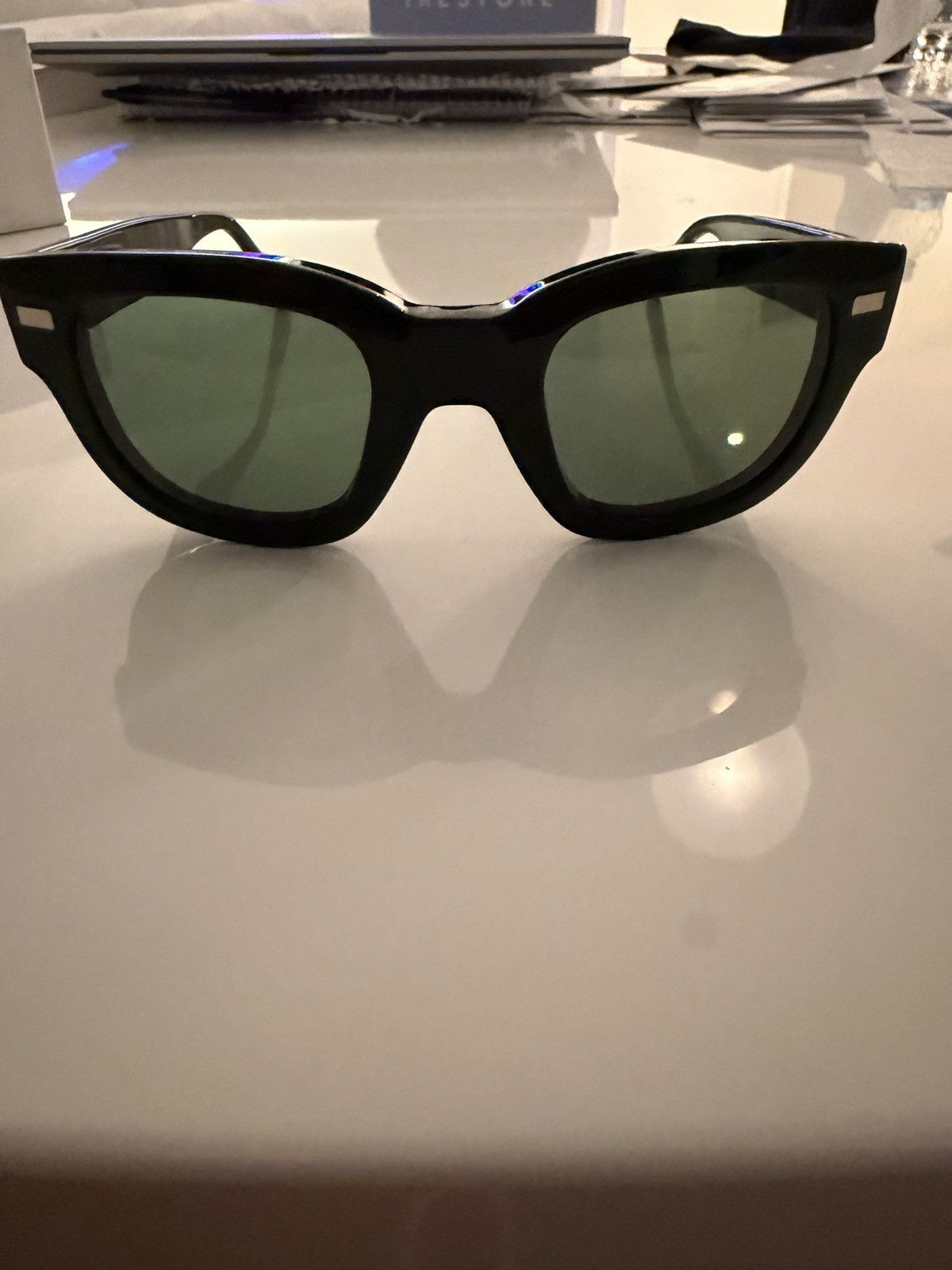 Acne Studios Acne Studios Black Square Glasses Green Lenses Size ONE SIZE - 1 Thumbnail