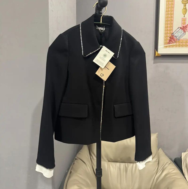 Miu Miu Miu Miu Black Women's Coat with Detail 0089 Size M / US 6-8 / IT 42-44 - 1 Thumbnail