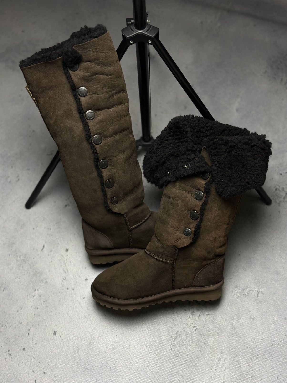Vintage Celtic &Co Popper Sheepskin Boots - Knee Height Lux Size US 7 / IT 37 - 4 Thumbnail