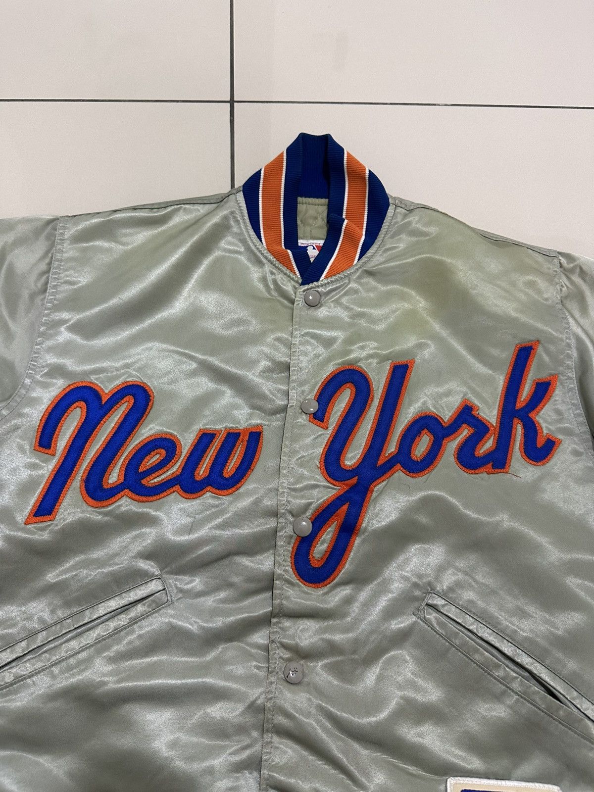 NFL Vintage 90’s MLB New York Mets Bomber varsity Jacket Design Size US S / EU 44-46 / 1 - 8 Thumbnail