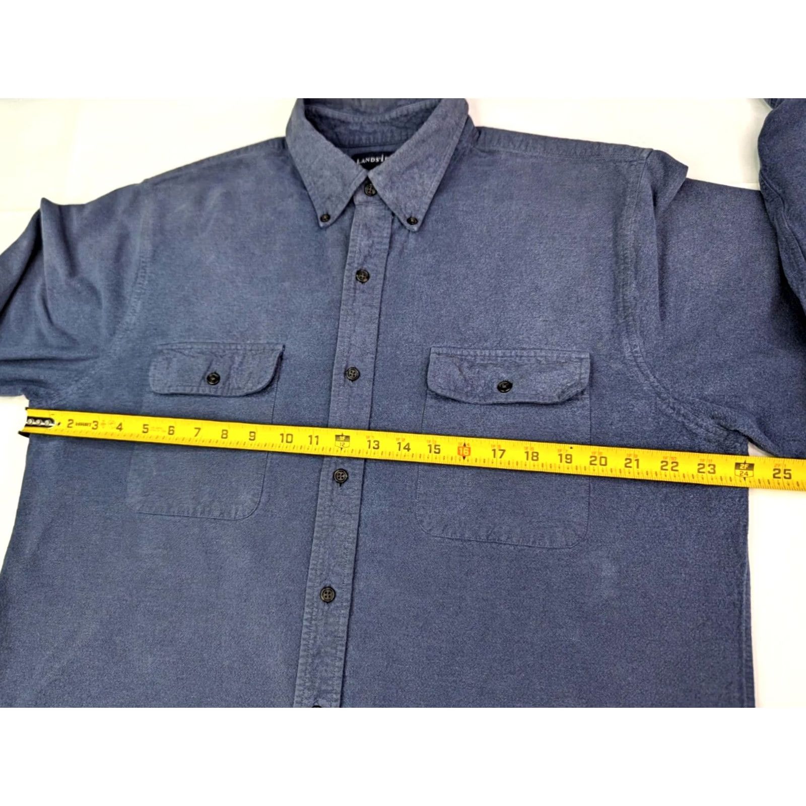 Lands' End Lands' End Button-Up Shirt Men L Blue Flannel Thermal Casual Long Sleeve Size US L / EU 52-54 / 3 - 5 Thumbnail