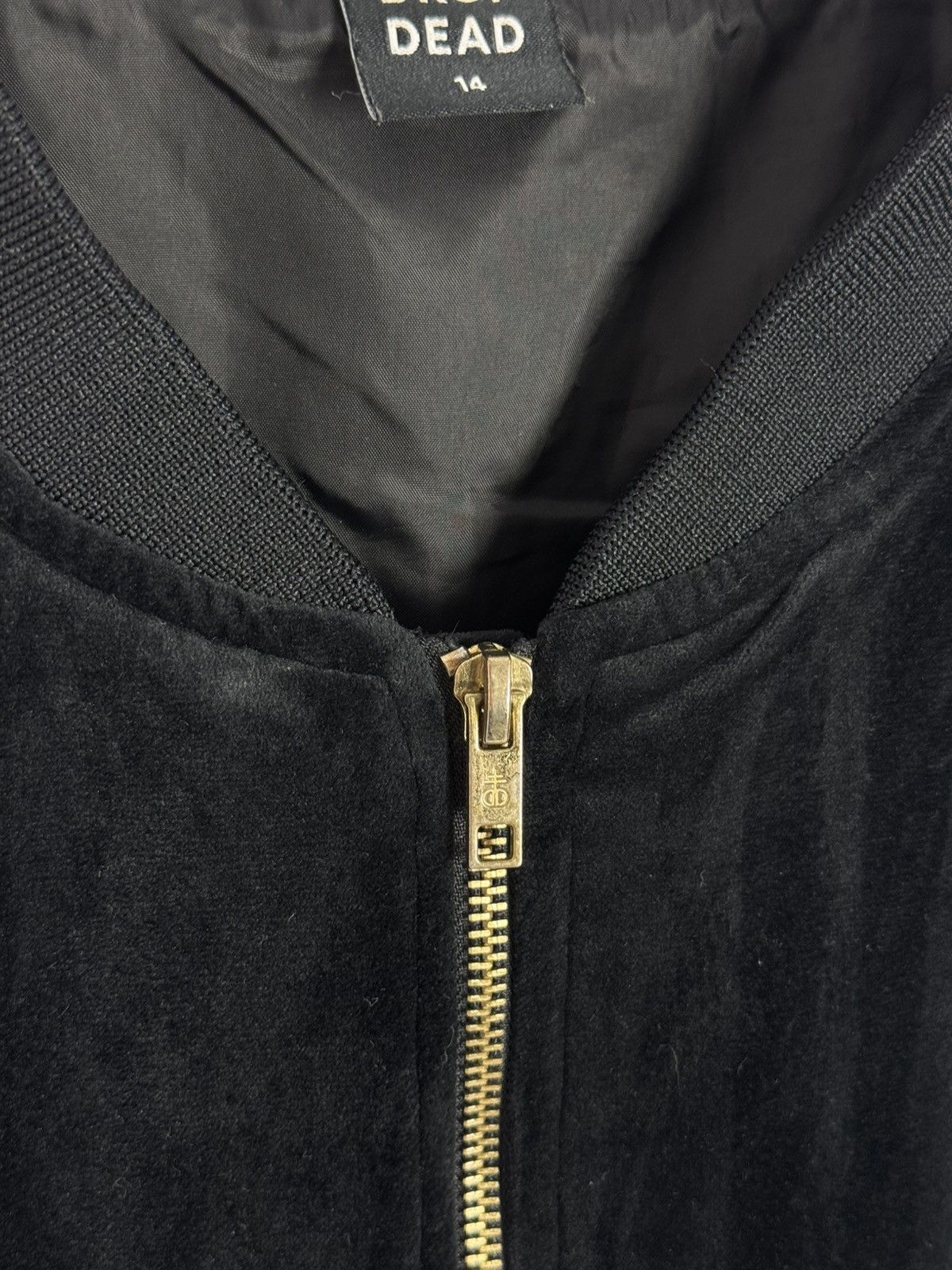 Drop Dead Drop Dead “I Love Dropdead” Velour Bomber Women’s Jacket Size L / US 10 / IT 46 - 7 Thumbnail