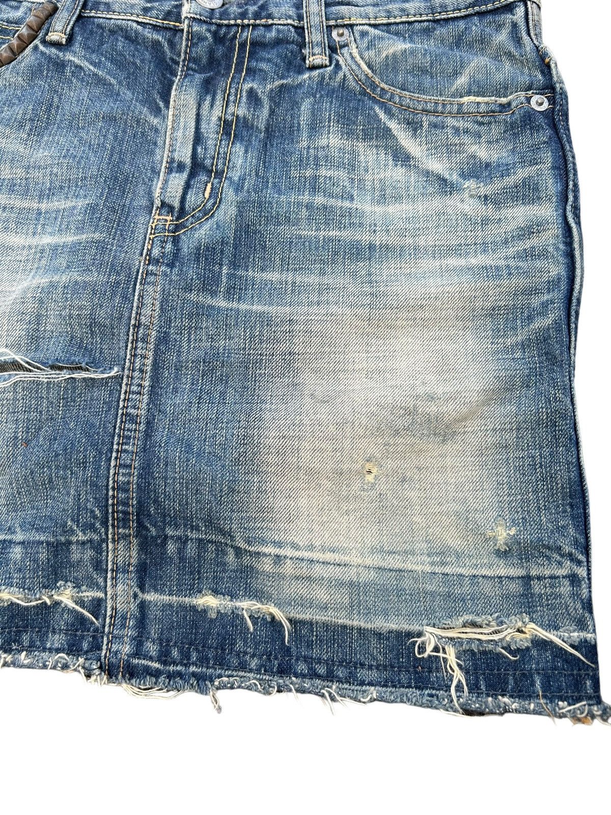 Hysteric Glamour × Japanese Brand × Kapital Hysteric Glamour Vintage distressed Skirt Jeans🎌☠️ Size 29" - 7 Thumbnail