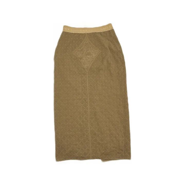 Gucci Gucci Gucci Brown High-Waisted Embroidered Midi Skirt -250 Size US 26 / EU 42 - 2 Thumbnail