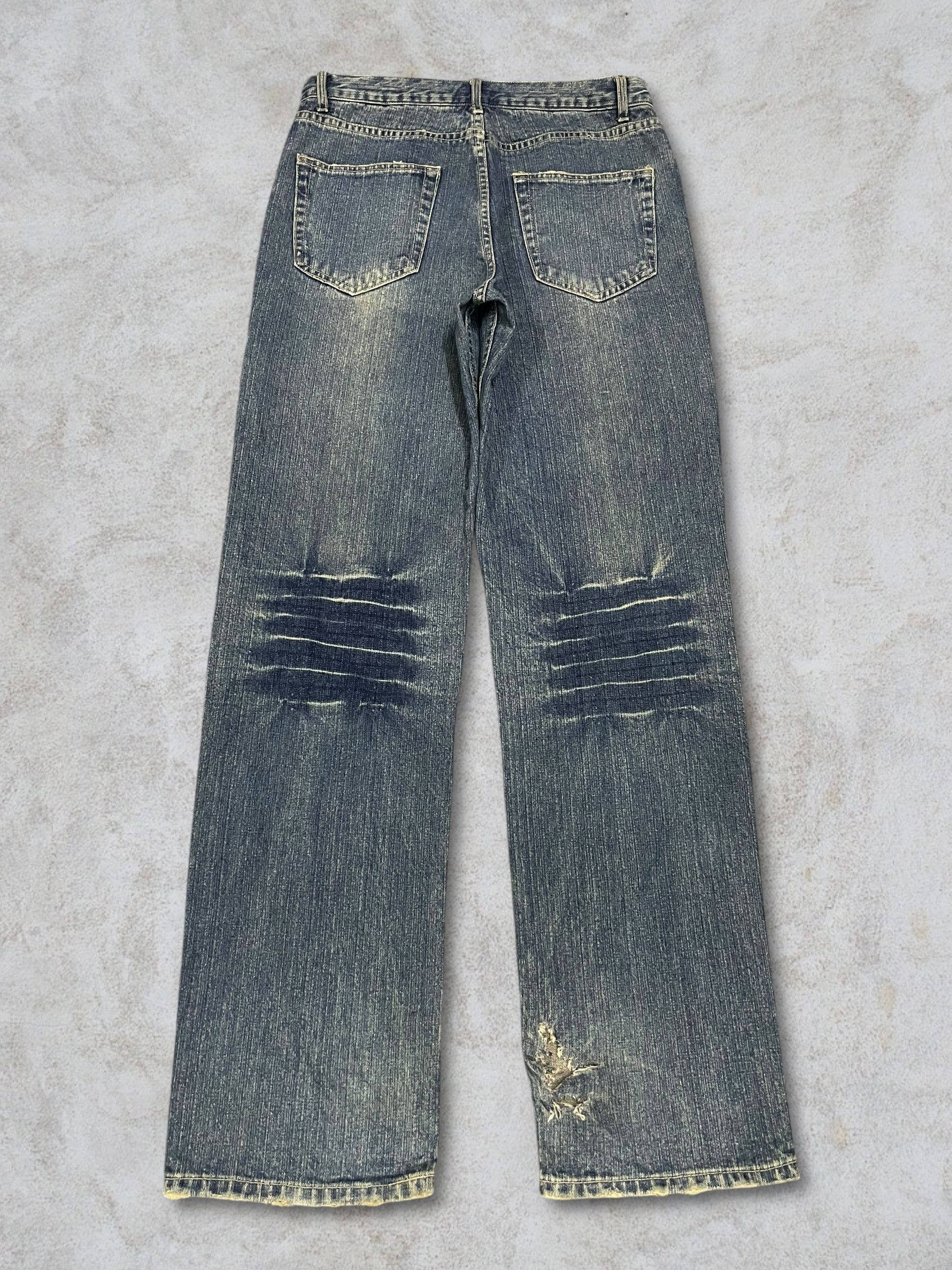 Japanese Brand Vintage Japanese Distressed Sand Washed Whiskering Jeans Size US 32 / EU 48 - 5 Thumbnail