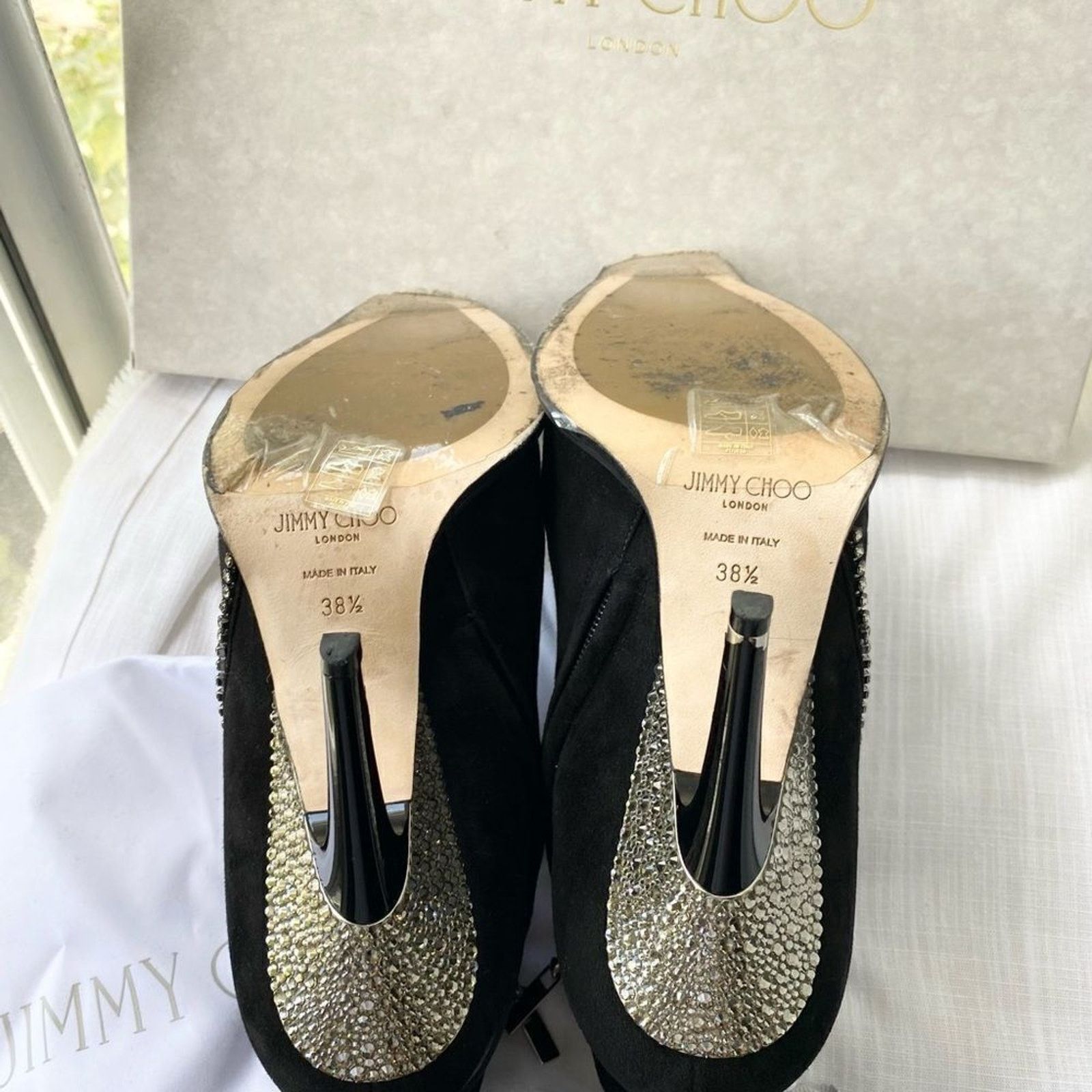Jimmy Choo Jimmy Choo Brecken Black Suede Crystal Booties - Size 8.5 Size US 8.5 / IT 38.5 - 8 Thumbnail