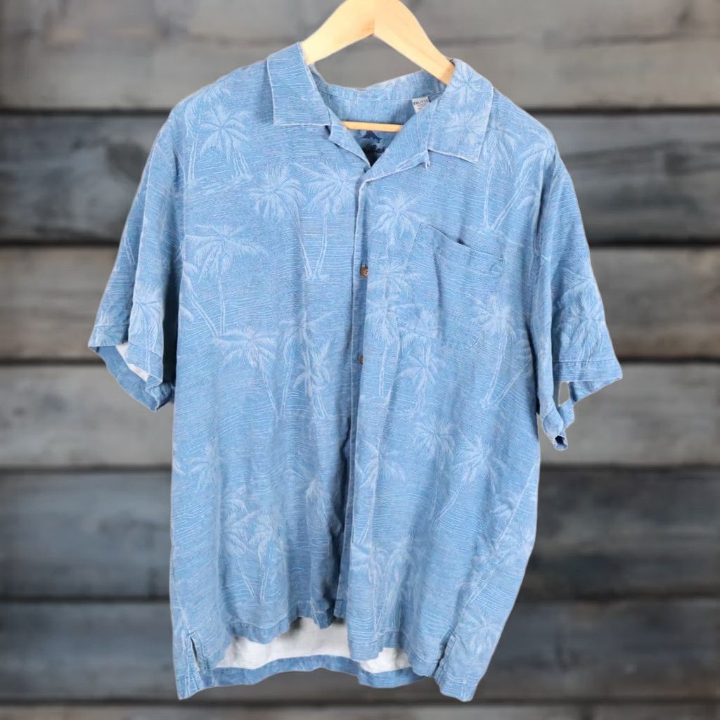 Tommy Bahama Tommy Bahama Silk Loop Collar Shirt Men's 2XL Blue Live Island Life Embroidered Size US XXL / EU 58 / 5 - 1 Thumbnail